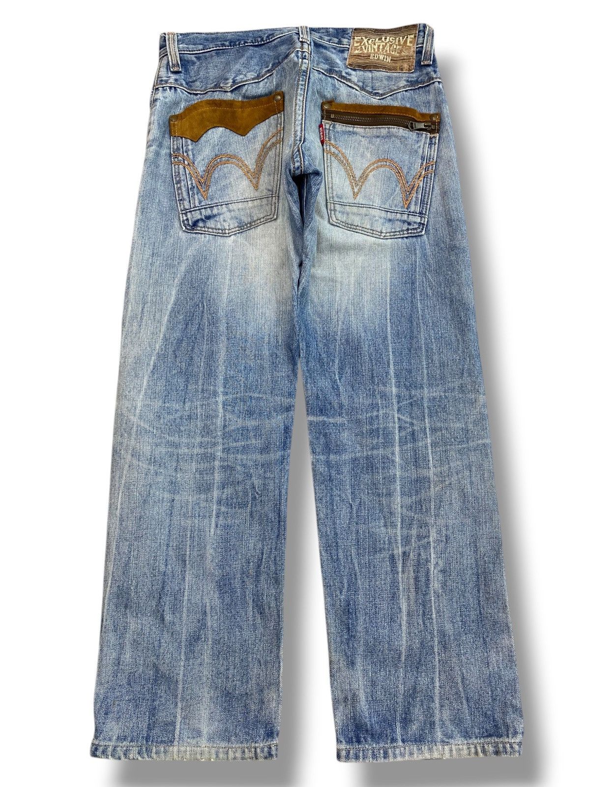 Edwin Edwin Vintage Faded Wash Distressed Style Loose Jeans Size US 32 / EU 48 - 3 Thumbnail