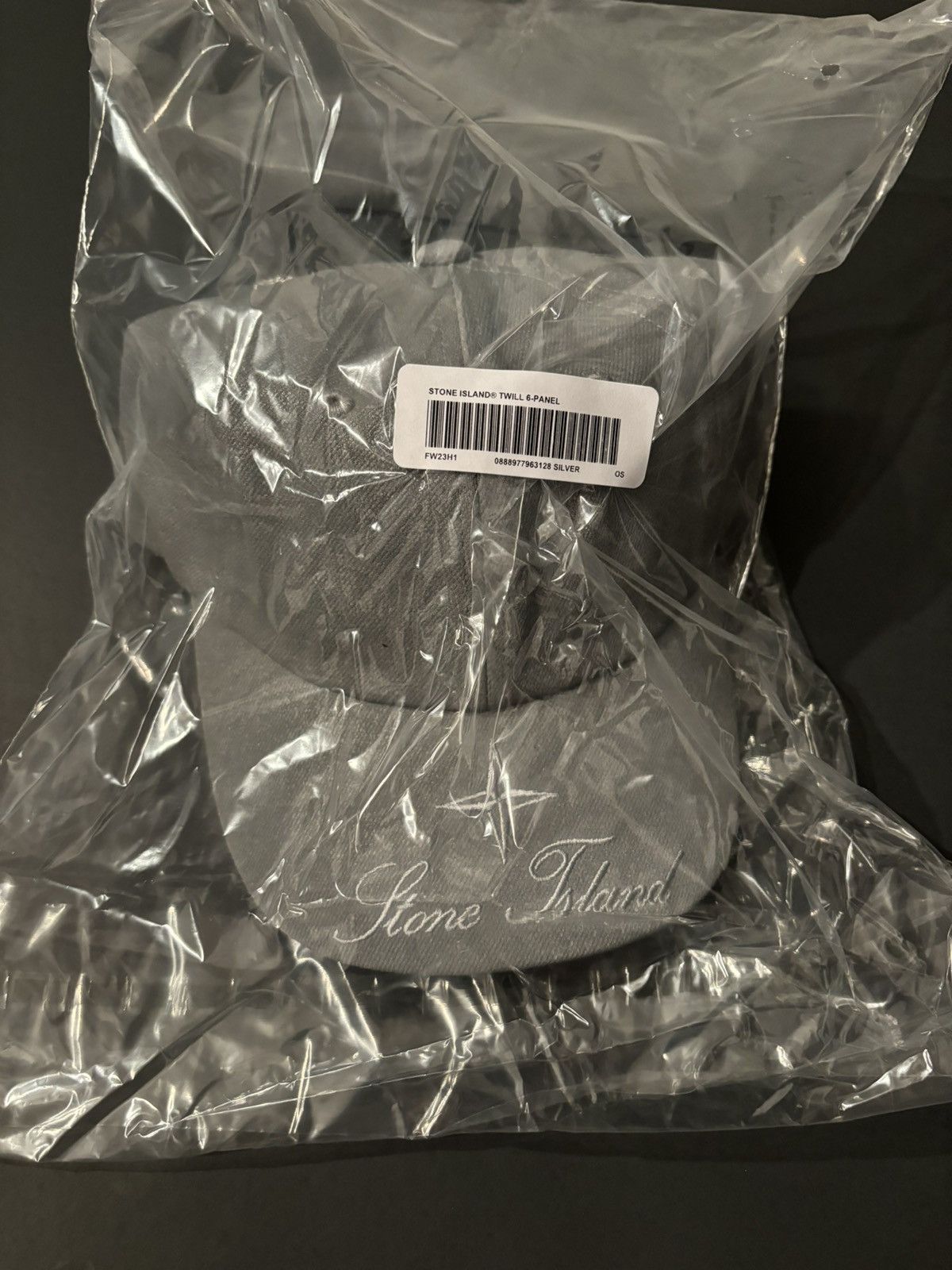 Supreme x Stone Island Twill 6 panel hat cap reflective FW23