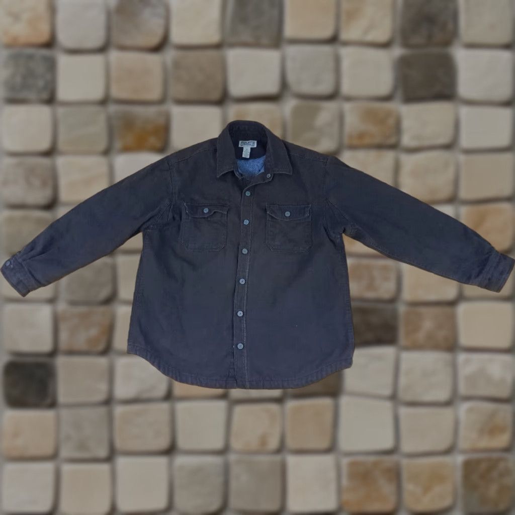 Vintage VINTAGE Duluth Heavy Canvas Insulated Metal Snap Button Outdoor Work Shirt XL Brown Mens Jacket 30in long 27in pit to pit Size US XL / EU 56 / 4 - 1 Thumbnail