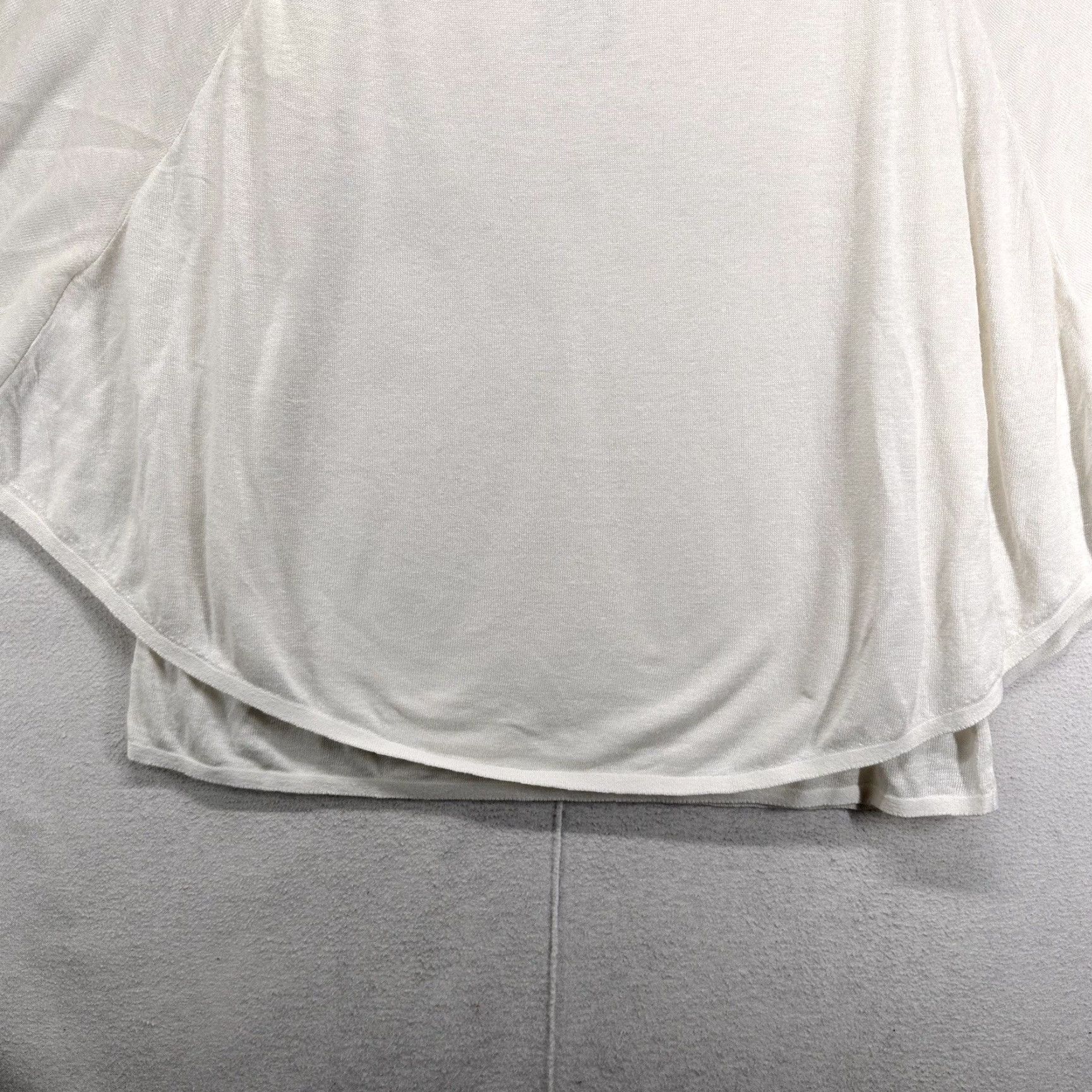 Vintage ZOZO Women's Blouse Tunic Size L Long Sleeve White Linen Rayon Relaxed Fit New with Tags Size L / US 10 / IT 46 - 3 Thumbnail