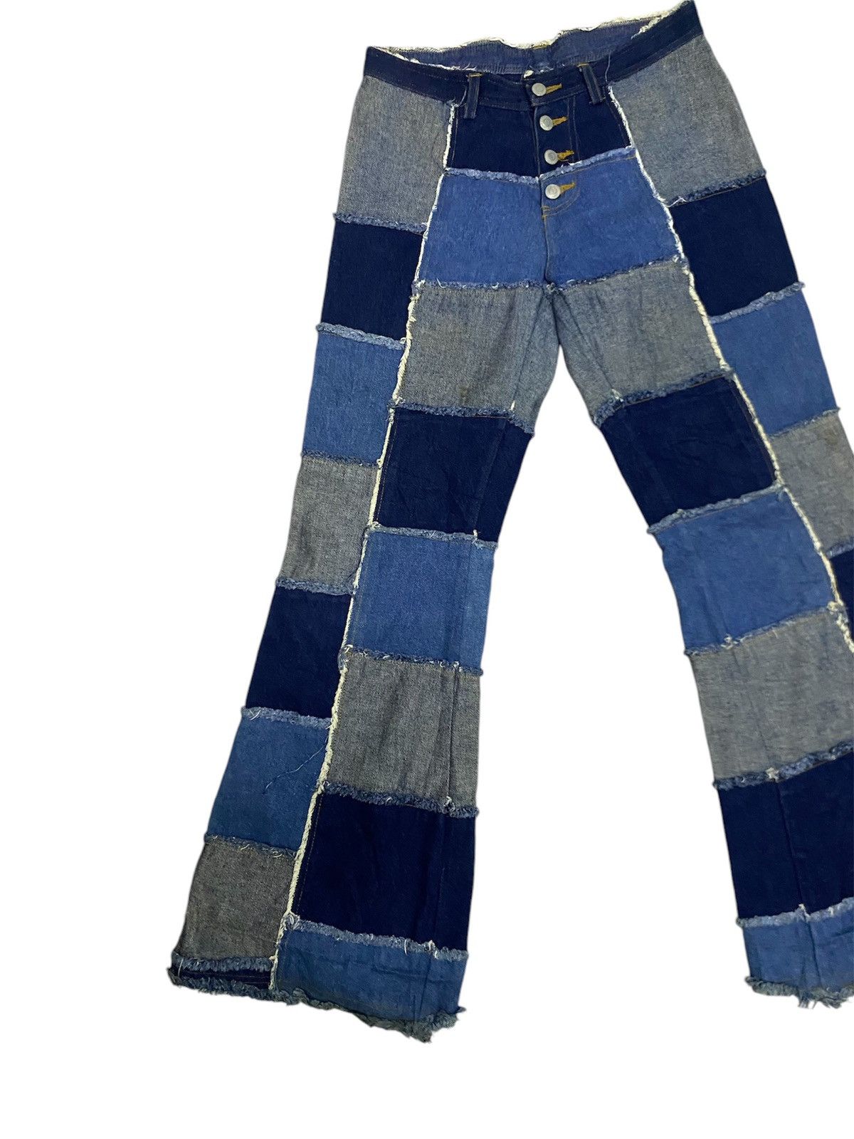If Six Was Nine × Japanese Brand FLARE JAPAN BRAND THE CLASSIC MEMBER PATCHWORK DENIM BUTTON Size US 30 / EU 46 - 2 Thumbnail