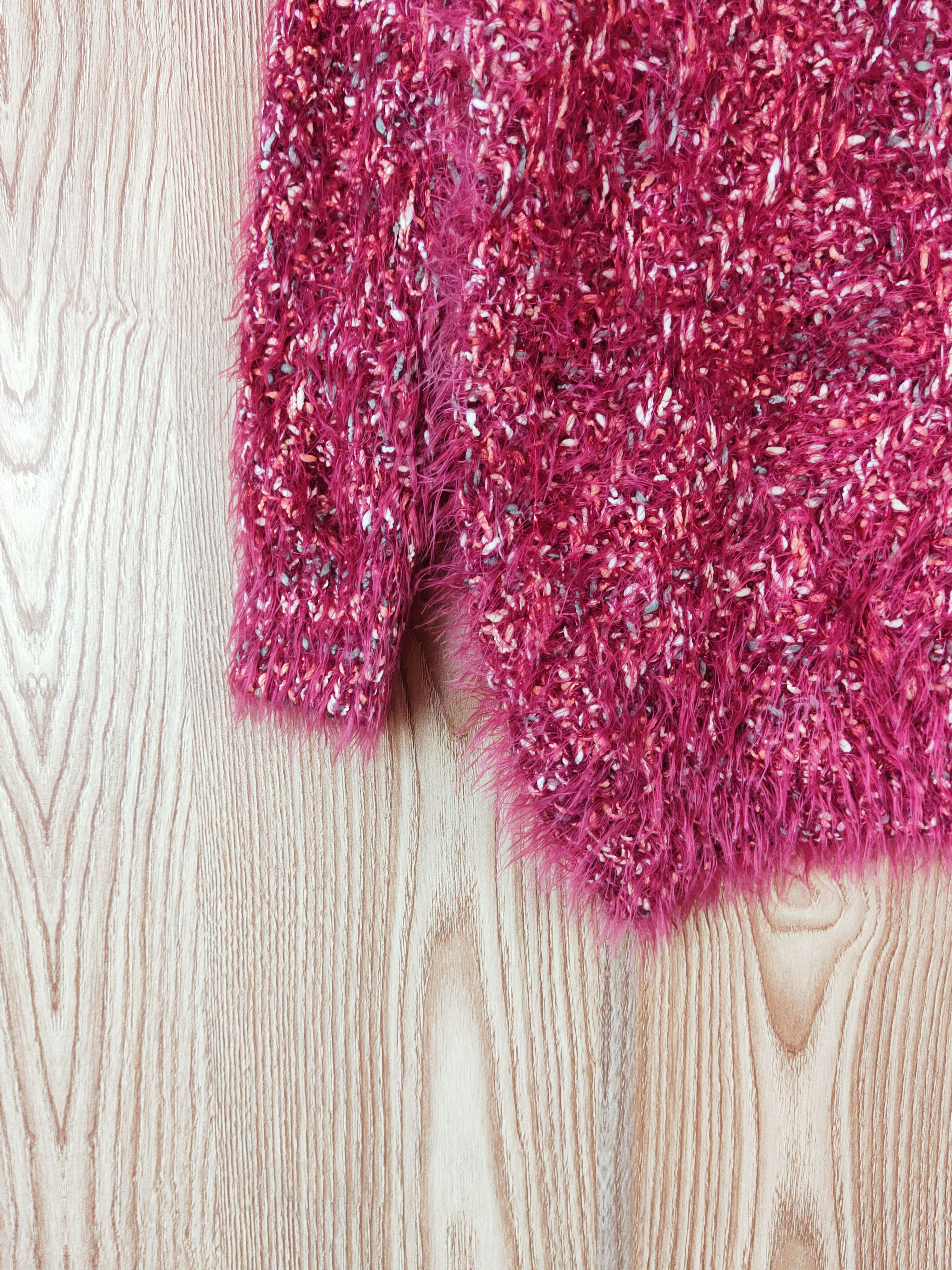 Japanese Brand × Vintage Japan Maroon Shag Shaggy Fur Mohair Knitwear #W756 Size M / US 6-8 / IT 42-44 - 4 Thumbnail