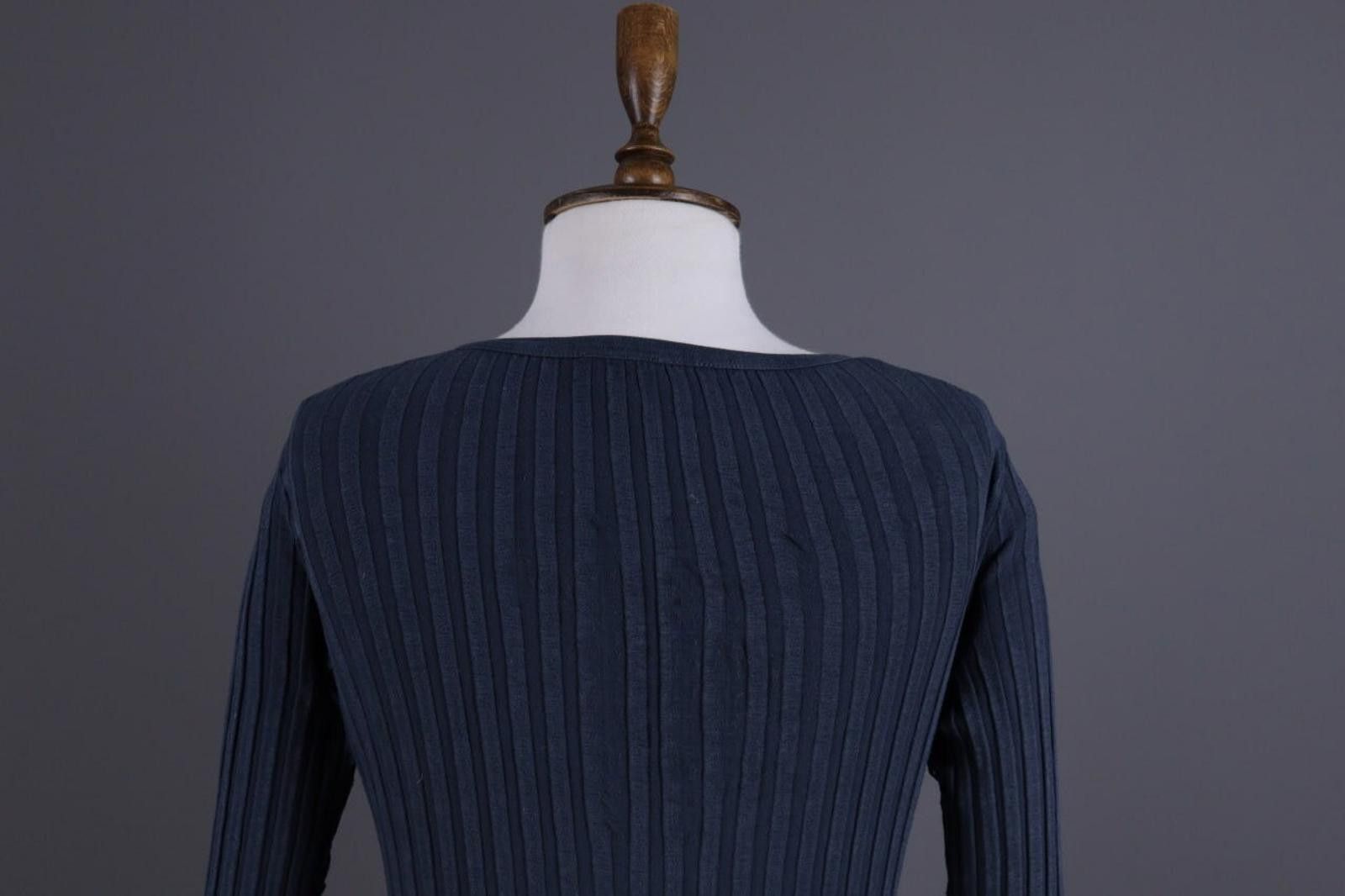 Designer Transit Par Such 212 Blue Ribbed Top Shirt Size 1 / S Size S / US 4 / IT 40 - 4 Thumbnail