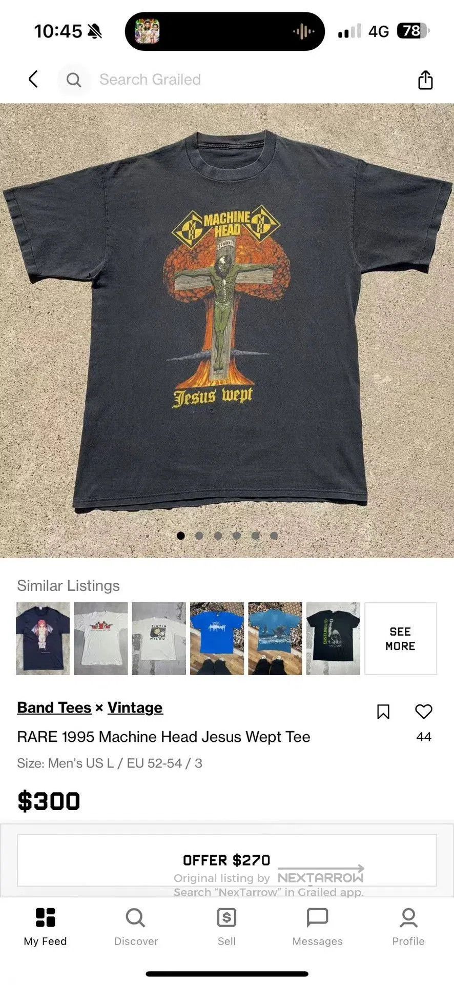 Vintage Vintage 1995 Machine Head Jesus Wept Tee. Size US M / EU 48-50 / 2 - 9 Thumbnail