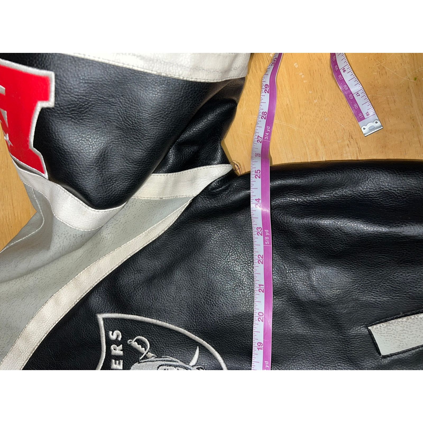 Vintage NFL Oakland Raiders Leather Jacket Football Stained Large Size US L / EU 52-54 / 3 - 10 Thumbnail
