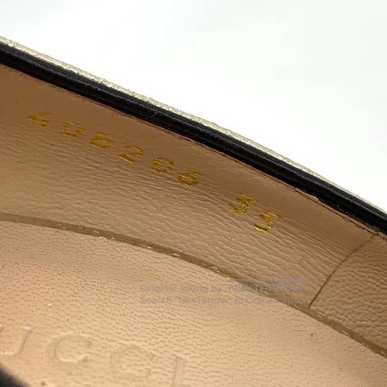 Gucci Gucci Gold logo fine glitter thick high heels Mary Jane sh Size US 4.5 / IT 34.5 - 6 Thumbnail