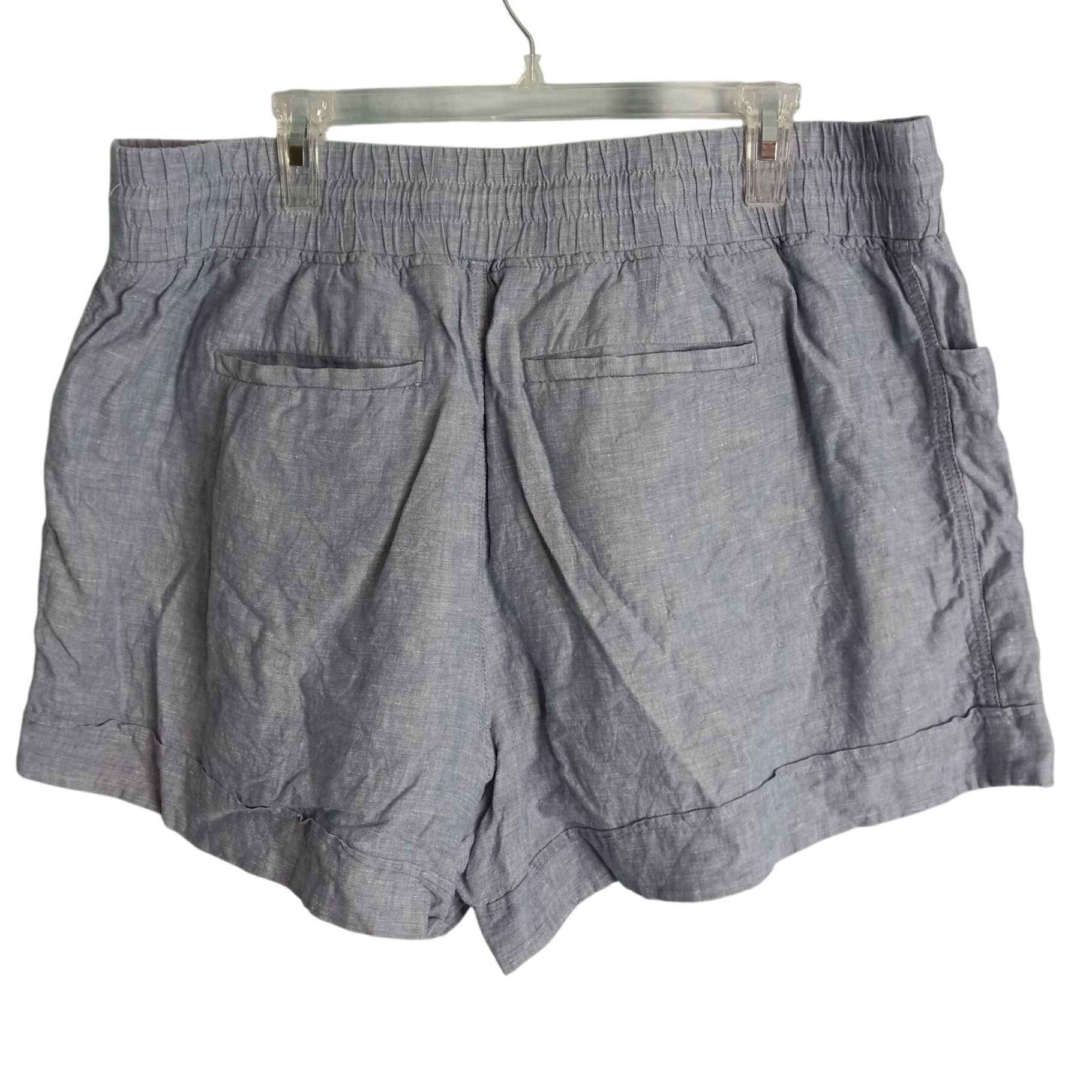 Athleta Athleta Size 18 Shorts Cabo Linen Womens Blue Drawstring Ela Size 40" / US 18 - 2 Thumbnail