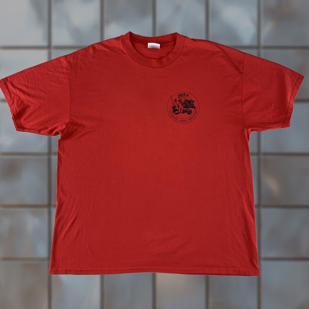 Hanes VINTAGE MOTORCYCLES RIDERS ASSOCIATION T-SHIRT Mens XL RED Crewneck MRA Hanes Shirt Size US XL / EU 56 / 4 - 1 Thumbnail