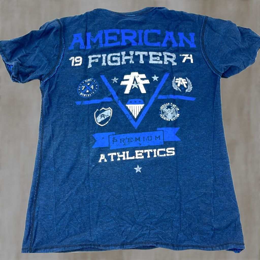 Vintage American Fighter Shirt Men Medium Blue Tee Reversible MMA Adult Two Sided Boxing Size US M / EU 48-50 / 2 - 1 Thumbnail
