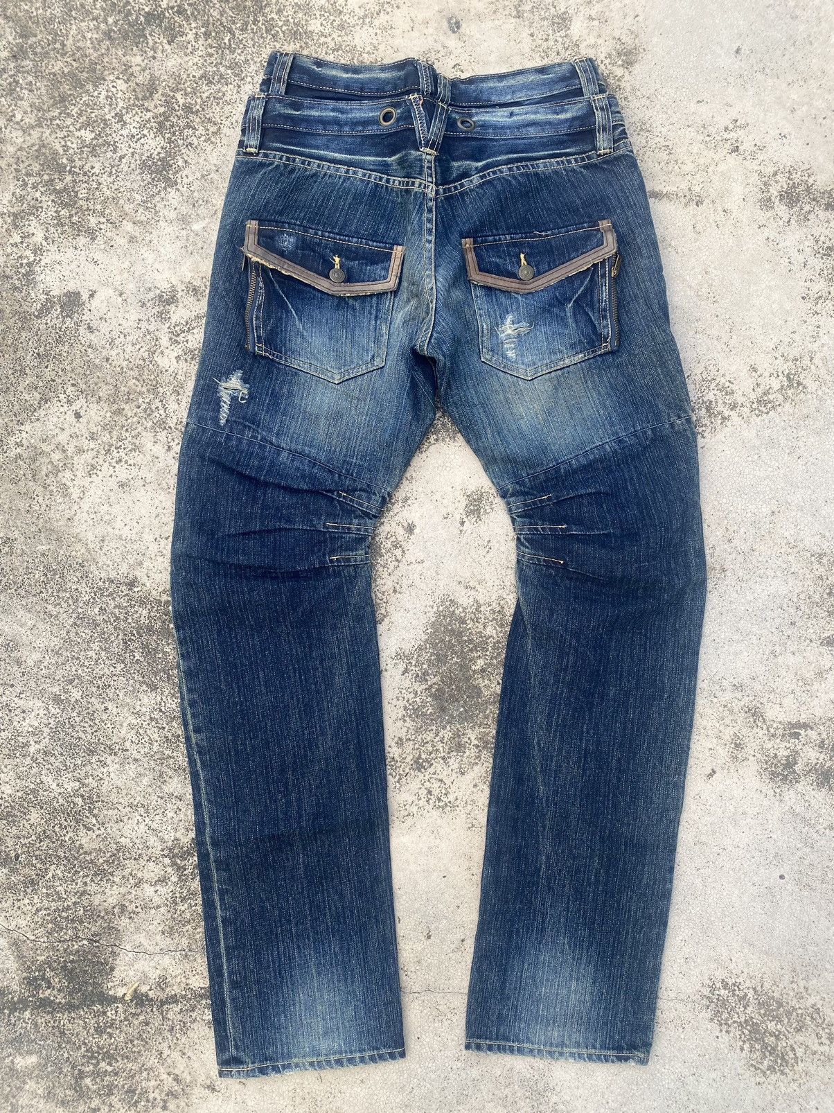 If Six Was Nine × Japanese Brand × PPFM PPFM Double Waist Distressed Zipper Denim Jeans Size US 31 - 13 Thumbnail