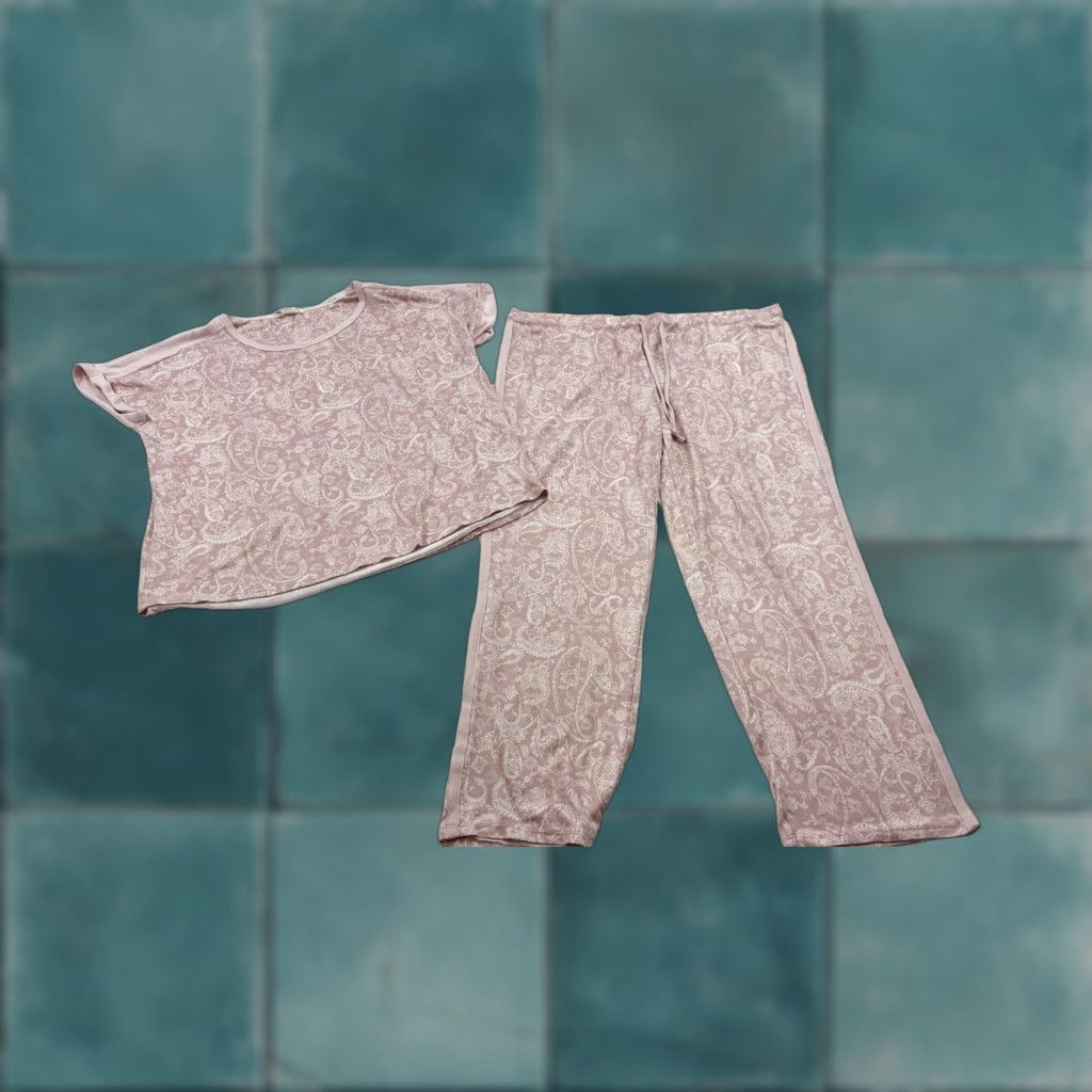 Lucky Brand Lucky Brand Pajama Set Womens 2XL Pink Paisley Lounge Shirt Pants Soft Sleepwear Size XXL / US 16-18 / IT 52-54 - 1 Thumbnail