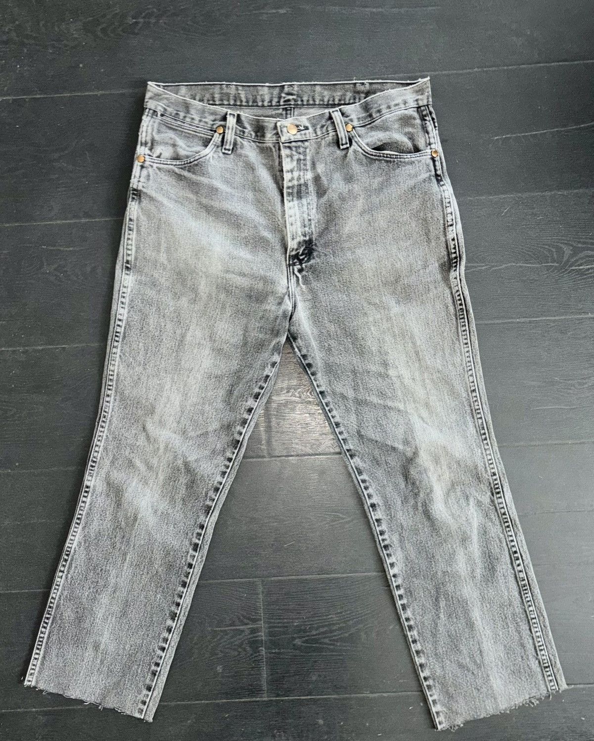 Wrangler Vintage Wrangler Cowboy Cut Gray Fade Jeans - 35x32 Size US 35 - 4 Thumbnail