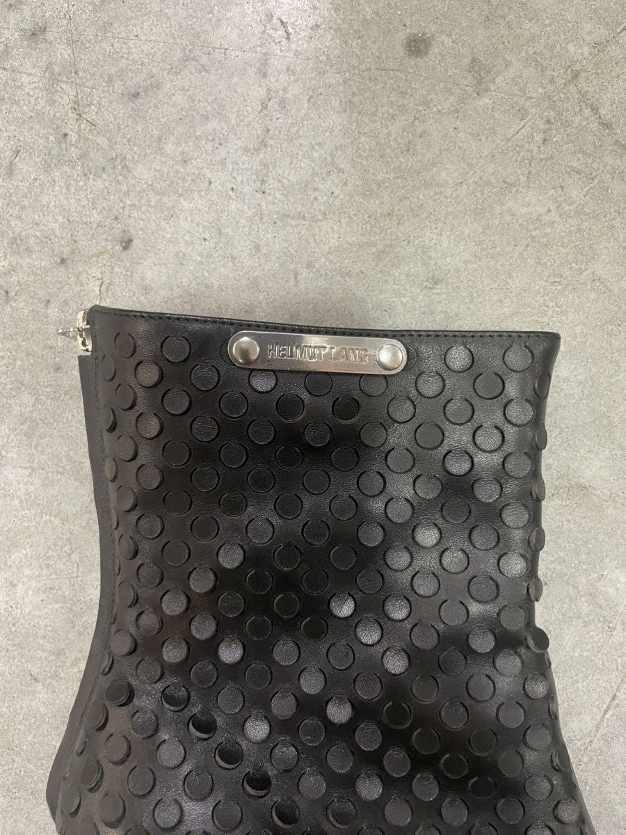 Helmut Lang FW24 Sample Helmut Lang Black Perforated Leather Ankle Boots Size US 10 / IT 40 - 3 Thumbnail