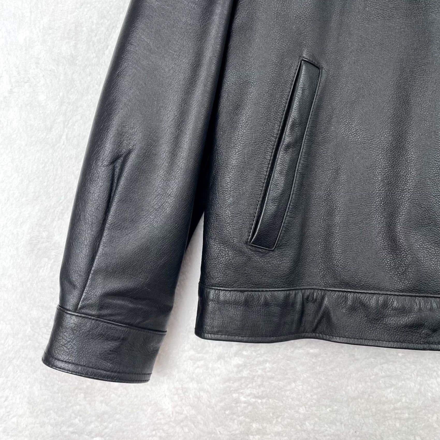 Cherokee VINTAGE Cherokee Jacket Mens XL Black Leather Bomber Coat Quilted Lined Zip Front Short Jacket/Coat Classic Motorcycle Style Size US XL / EU 56 / 4 - 3 Thumbnail