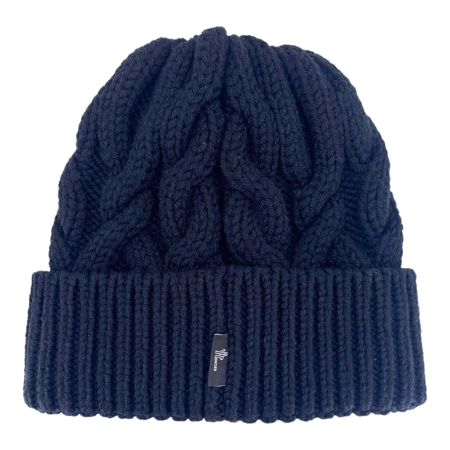 image of Moncler Grenoble Cable Knit Beanie Black, Men's