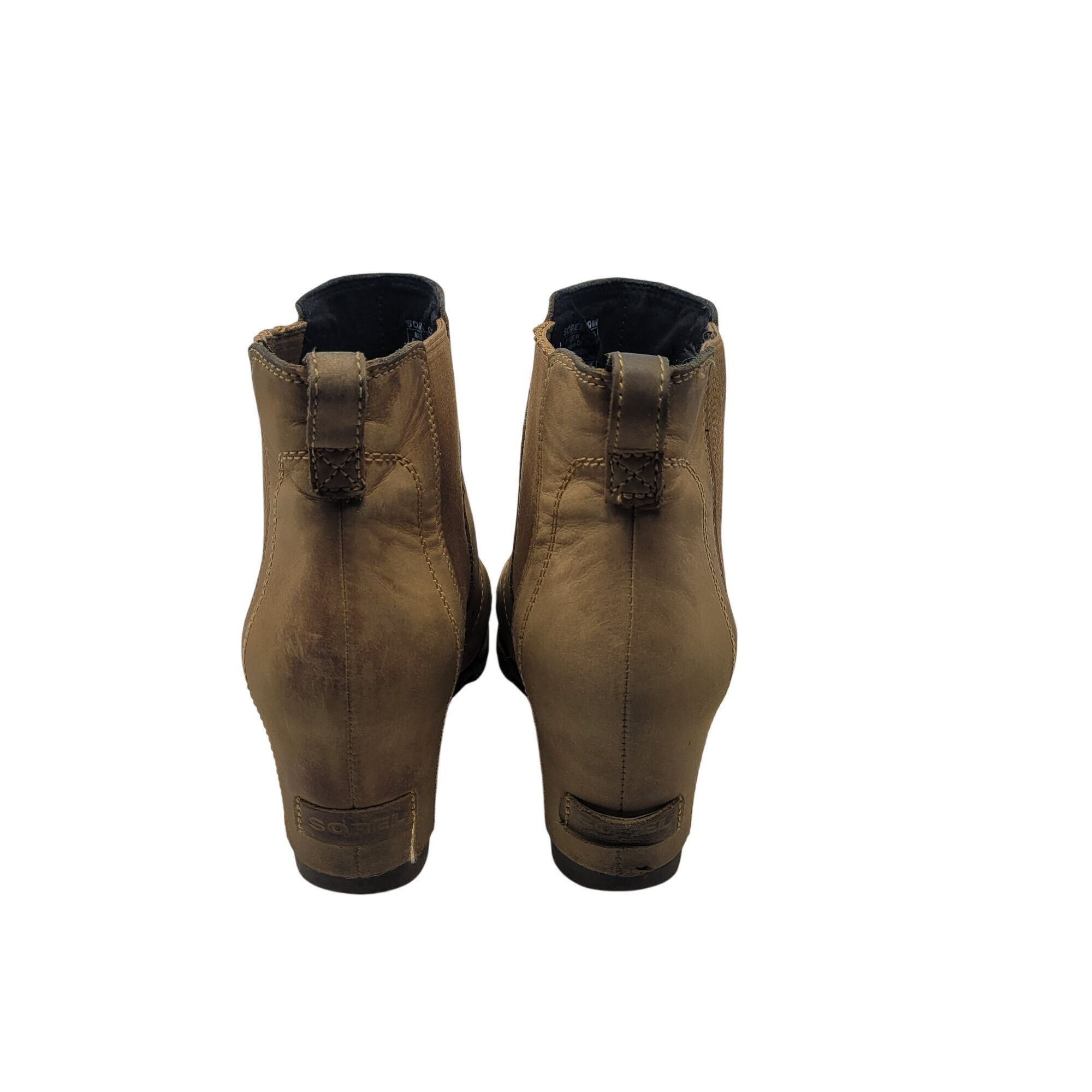 SOREL Sorel Womens Leather Lea Wedge Booties Elk Curry Sz 9.5 Mad Size US 9.5 / IT 39.5 - 10 Thumbnail