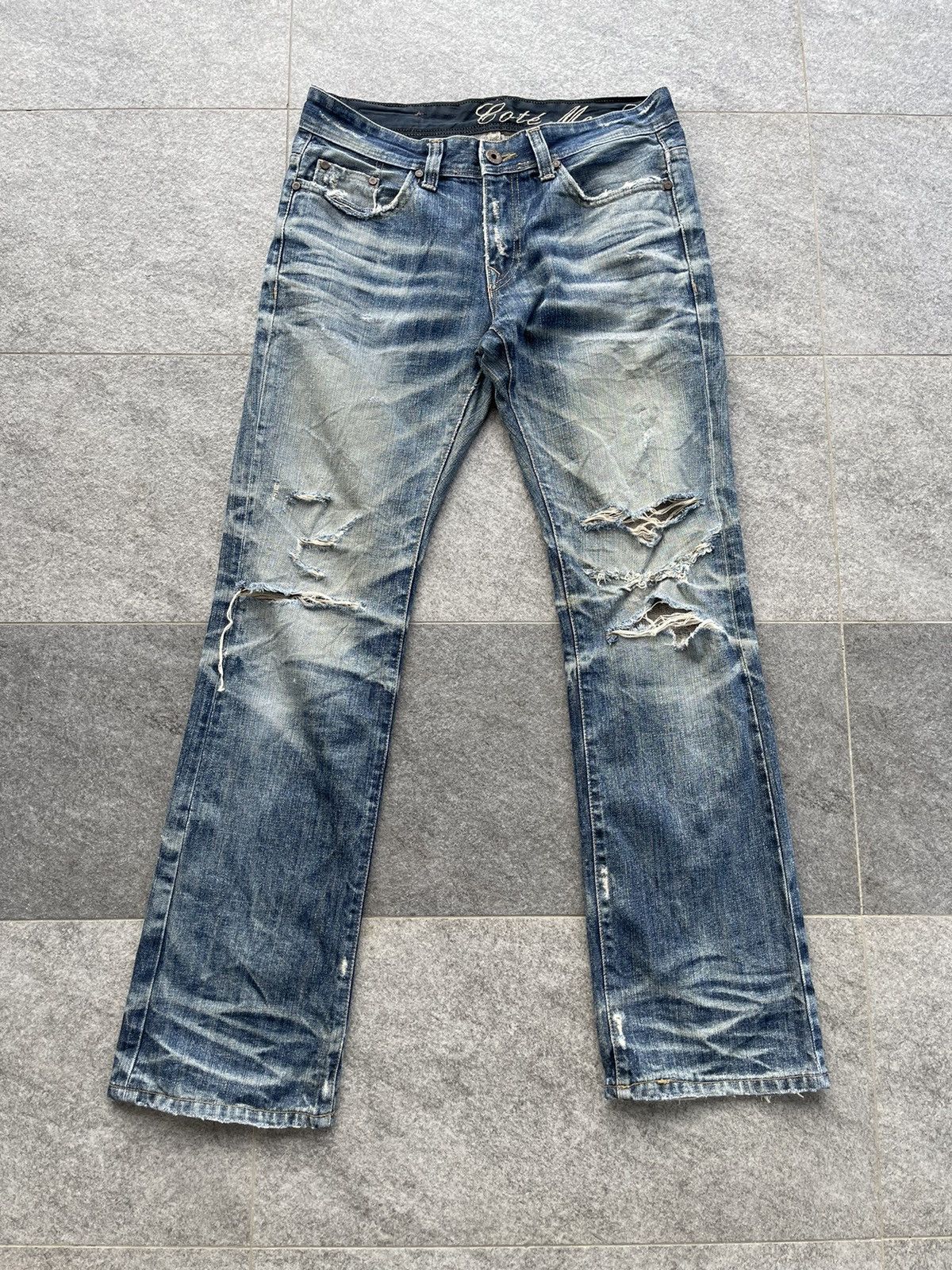 Japanese Brand Vintage Cate Mer selvedge Distressed Denim Pants Size US 33 - 4 Thumbnail