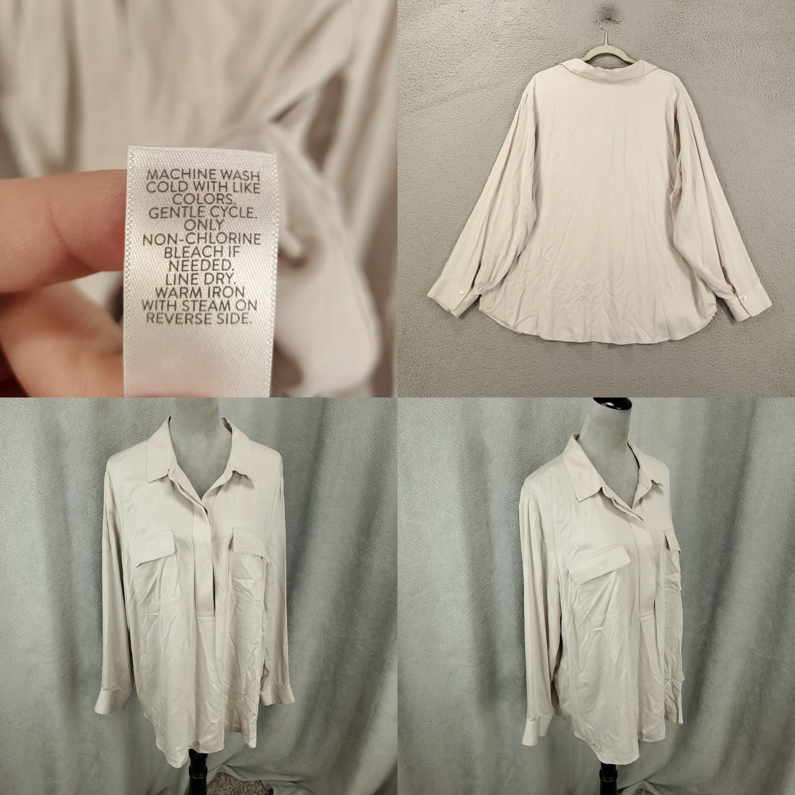 J. Jill J. Jill Blouse Women XL Gray 1/4 Button Collared Pullover NWT All Seasons Lightweight Pockets Size XL / US 12-14 / IT 48-50 - 8 Thumbnail
