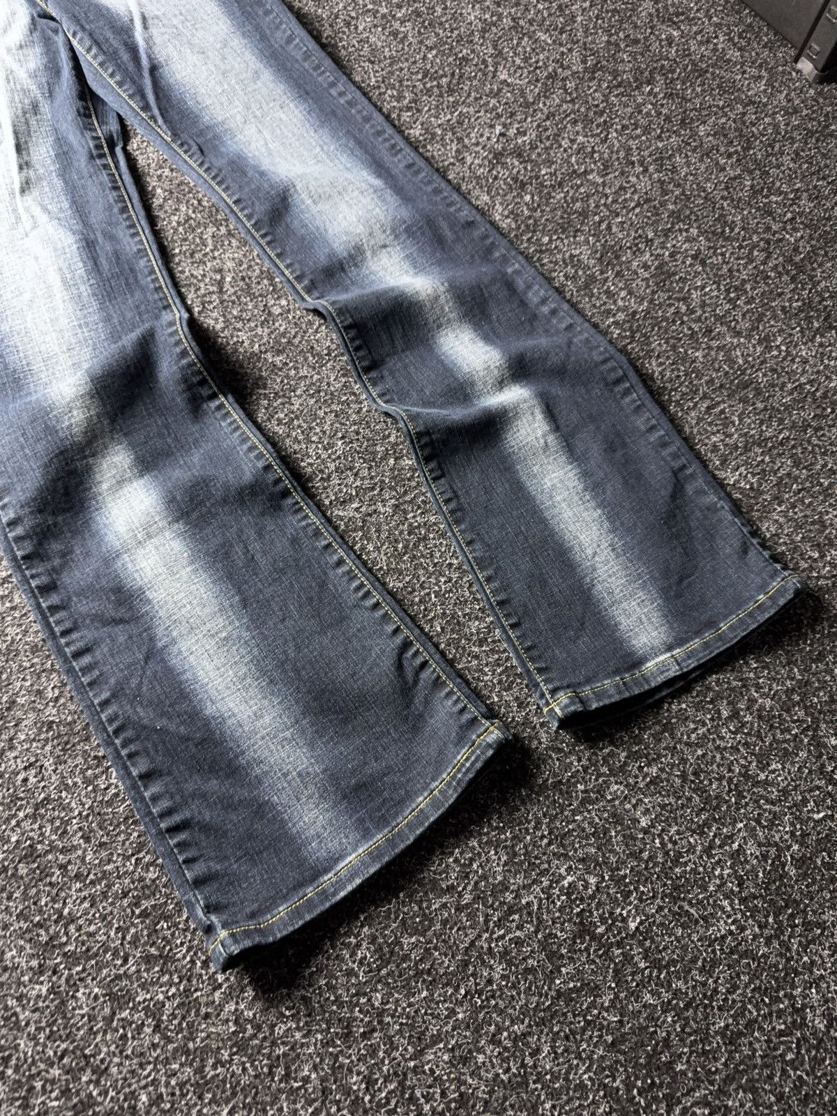 Japanese Brand Retro 00s Amadee Crown Embroidery Flare Jeans Y2K Vintage Size 29" - 5 Thumbnail