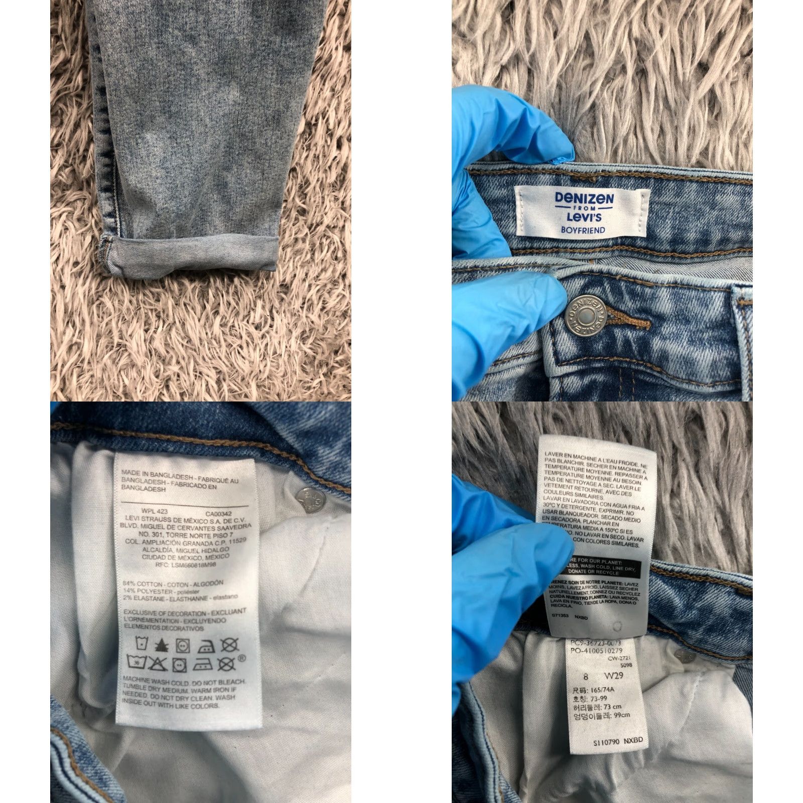 Denizen DENIZEN Jeans Boyfriend Denim Blue 29x25 Size 8 Regular Women’s Medium Wash Blue Distressed No 5-Pocket Zip Button Logo UNS Size 30" / US 8 / IT 44 - 8 Thumbnail