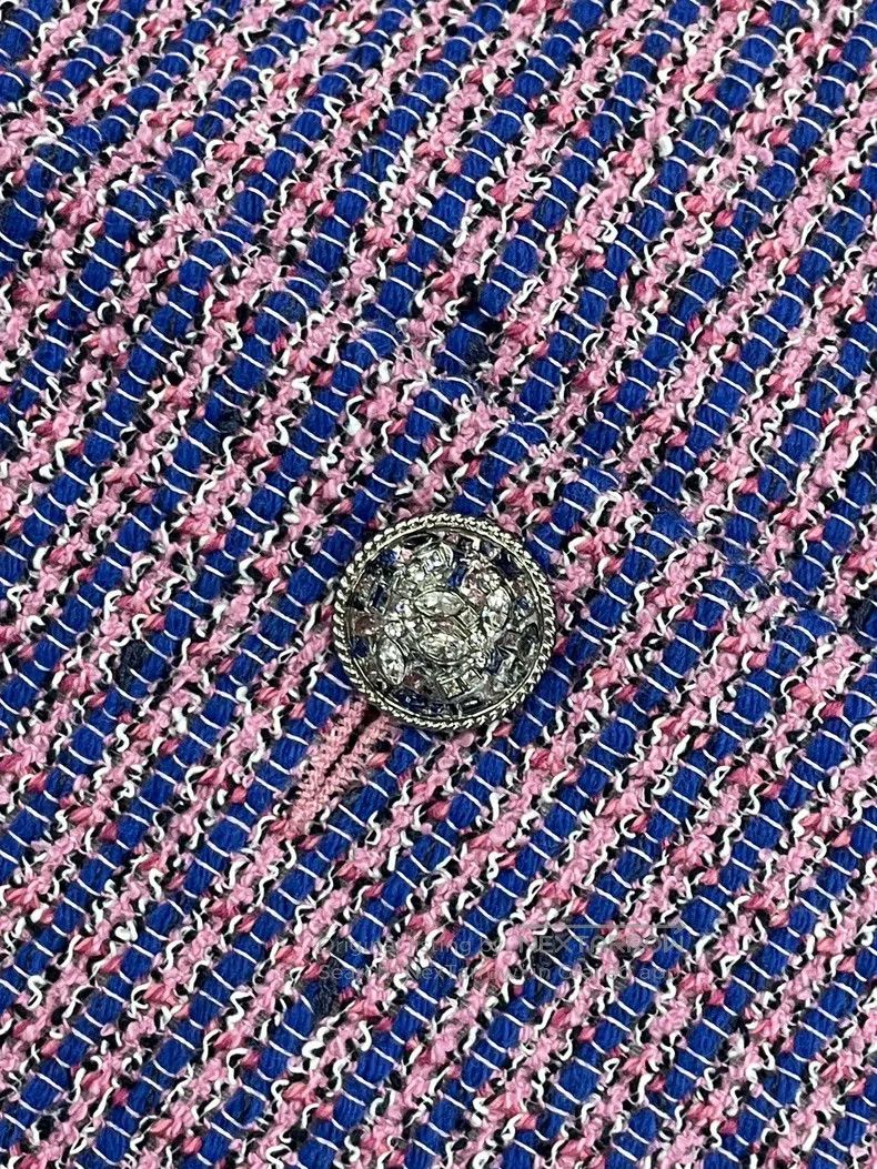 Chanel Chanel 23P purple diamond button tweed coat Size S / US 4 / IT 40 - 3 Thumbnail