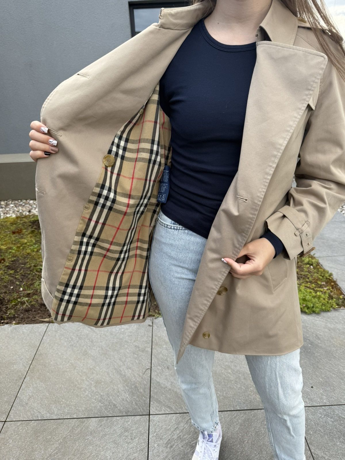 Burberry 80s 90s BurberryS Trench Coat Made in England Nova Check Size S / US 4 / IT 40 - 23 Thumbnail