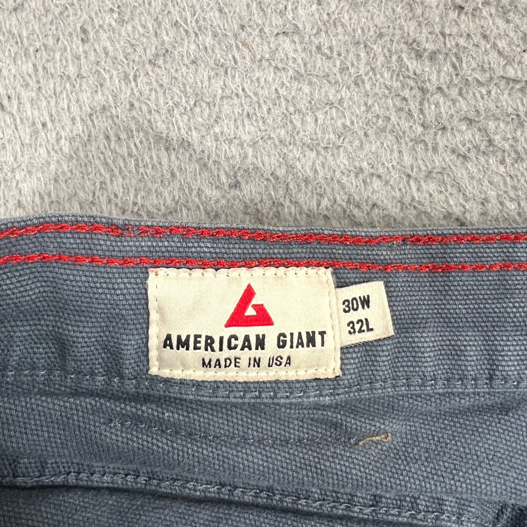 Vintage American Giant Jeans Mens Regular 31x30 Jeans Canvas Blue Logo 5-Pocket Straight Size US 30 / EU 46 - 6 Thumbnail