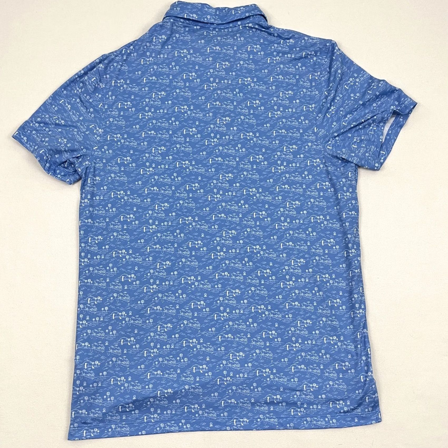 J.Crew VINTAGE None J.CREW Polo Shirt Mens Large Blue AOP All Over Golf Performance Stretch Preppy Shirt Mens Regular Blue 12? Size US L / EU 52-54 / 3 - 7 Thumbnail