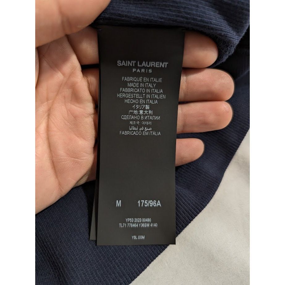 Saint Laurent Paris o1rshd1 Molleton Doux Gots Hoodie In Marine Size US M / EU 48-50 / 2 - 14 Thumbnail