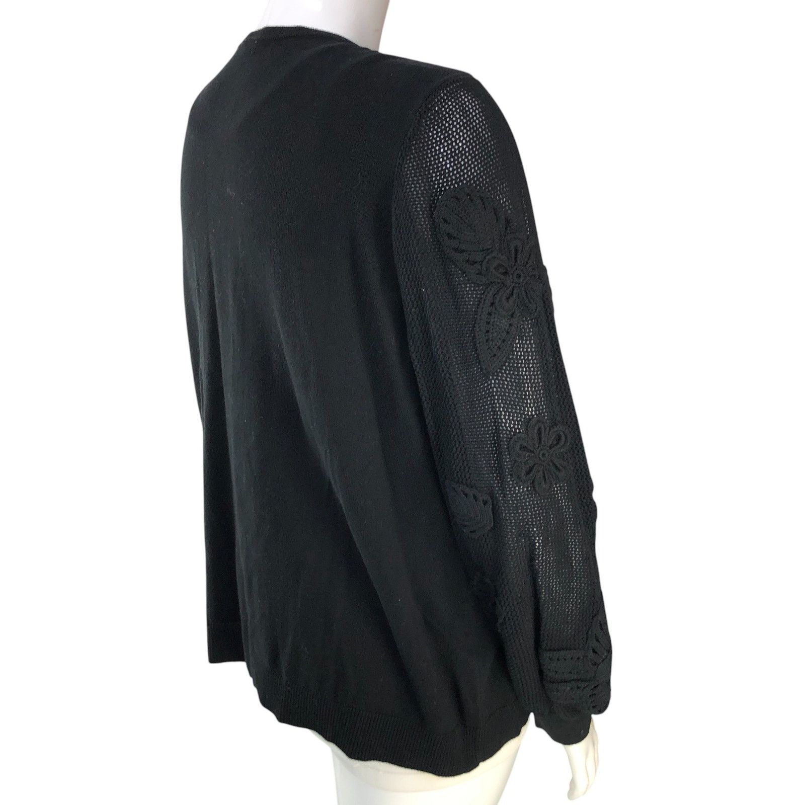 Chicos Chicos Size 4 US XXL Cardigan 3D Applique Crochet Open Front Size XXL / US 16-18 / IT 52-54 - 8 Thumbnail