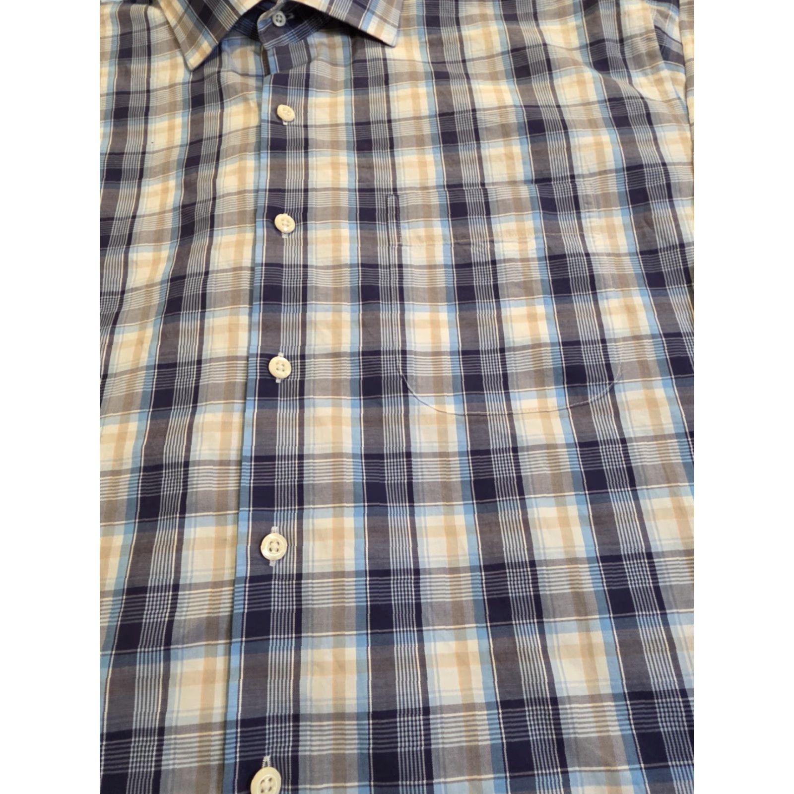 Peter Millar Peter Millar Shirt Button-Up Long Sleeve Blue Plaid Men's XL 100% Cotton Classic Preppy Size US XL / EU 56 / 4 - 4 Thumbnail
