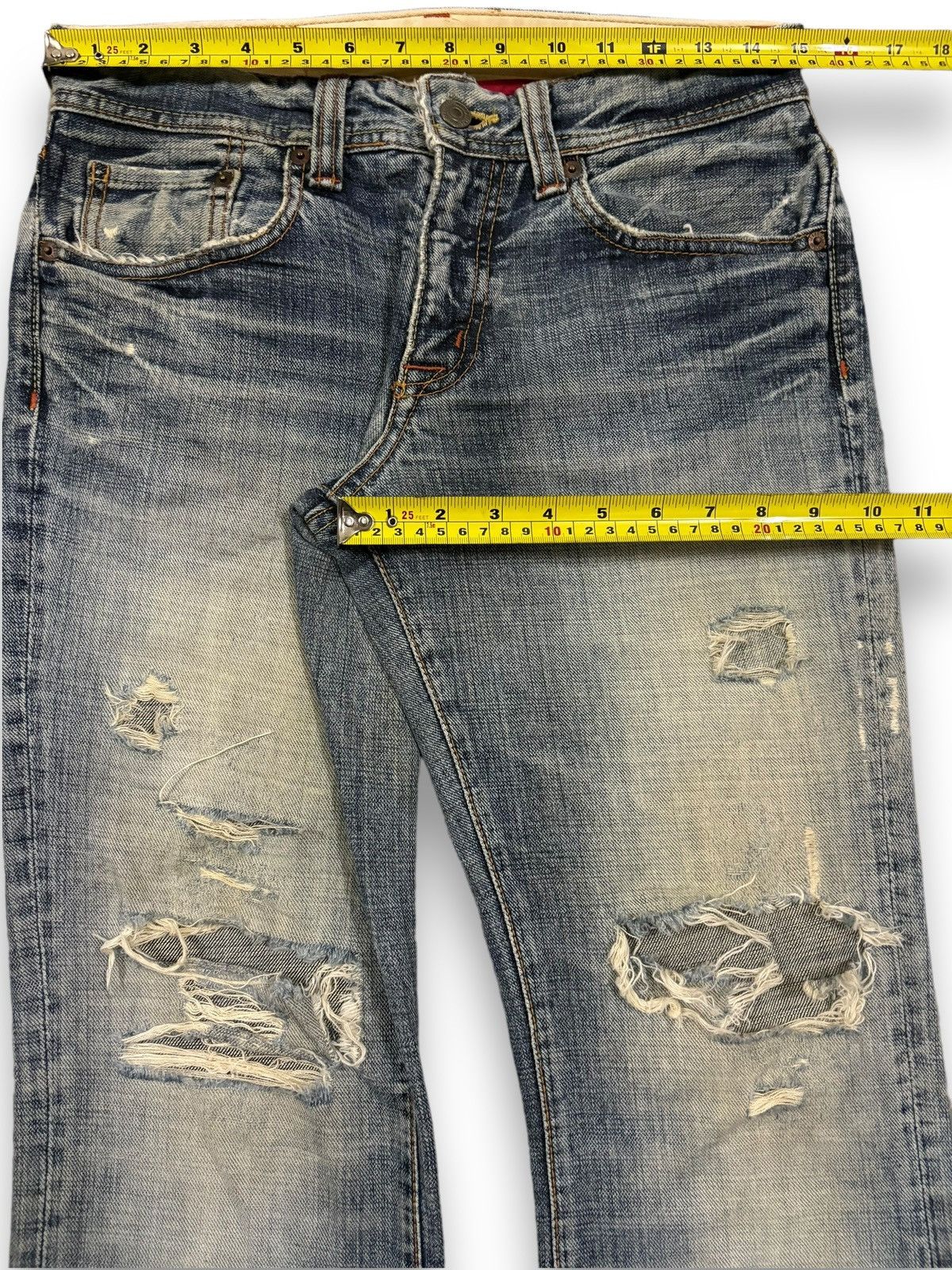 Tornado Mart Vintage Japanese Brand Mud Wash Flare Destroyed Grunge Jeans Size US 30 / EU 46 - 16 Thumbnail