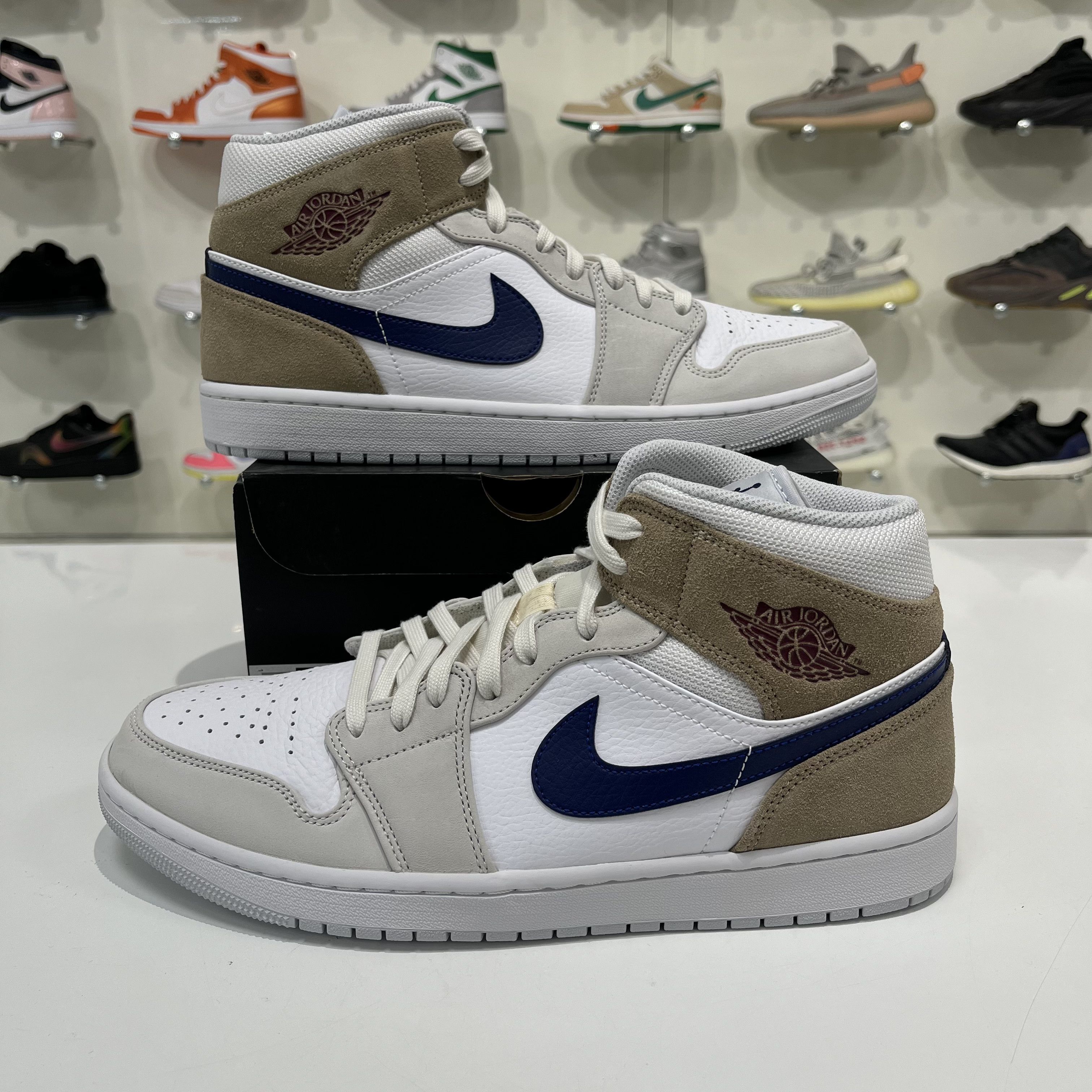 Nike Air Jordan 1 Mid Tan Suede Size US 11.5 / EU 44-45 - 1 Thumbnail