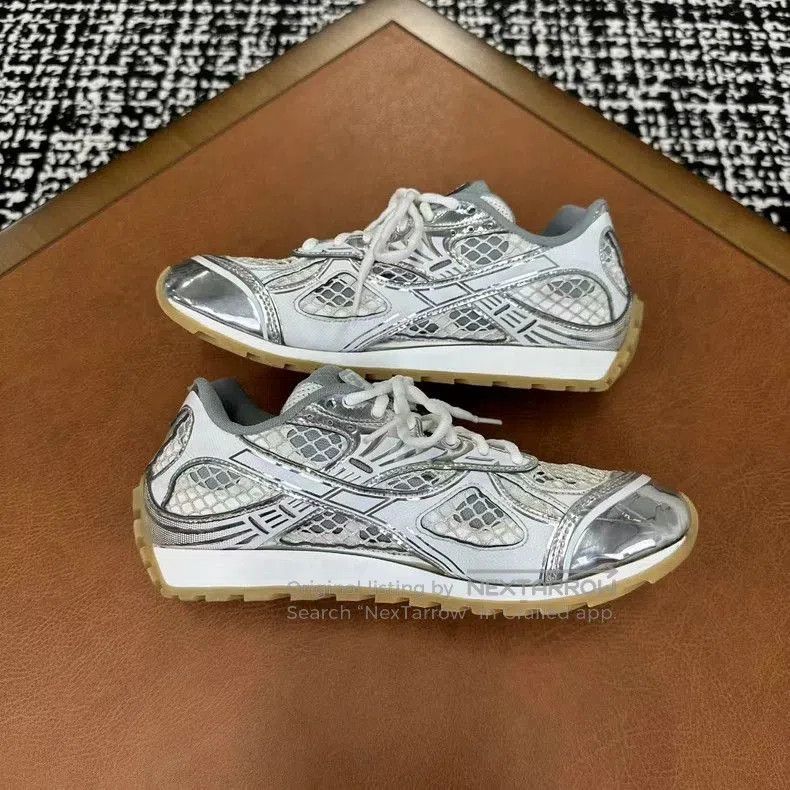 Bottega Veneta Bottega Veneta Orbit gray silver sneakers. Size US 10 / EU 43 - 4 Thumbnail