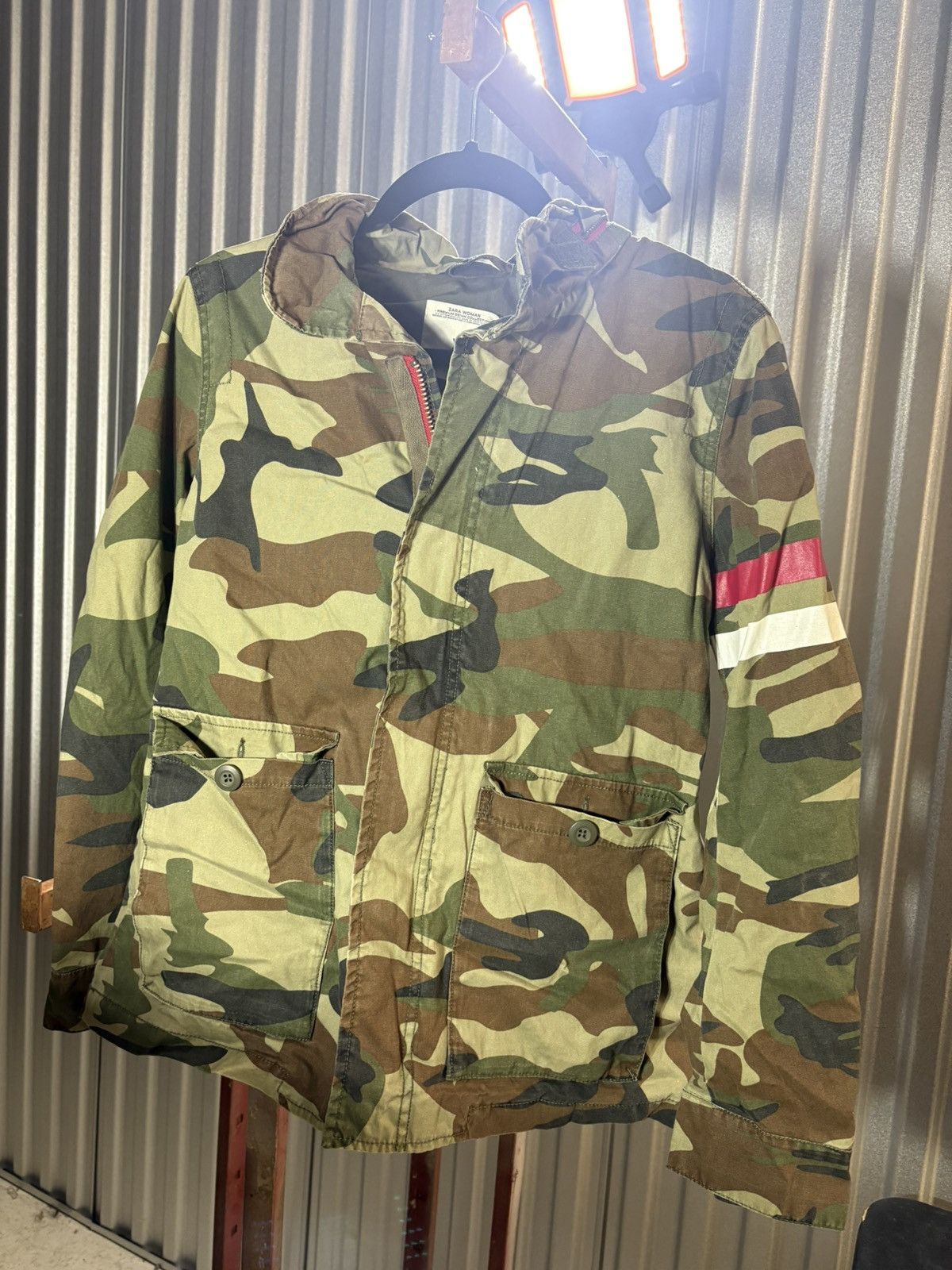 Zara Zara woman size xs Green and brown camo jacket Size XS / US 0-2 / IT 36-38 - 6 Thumbnail