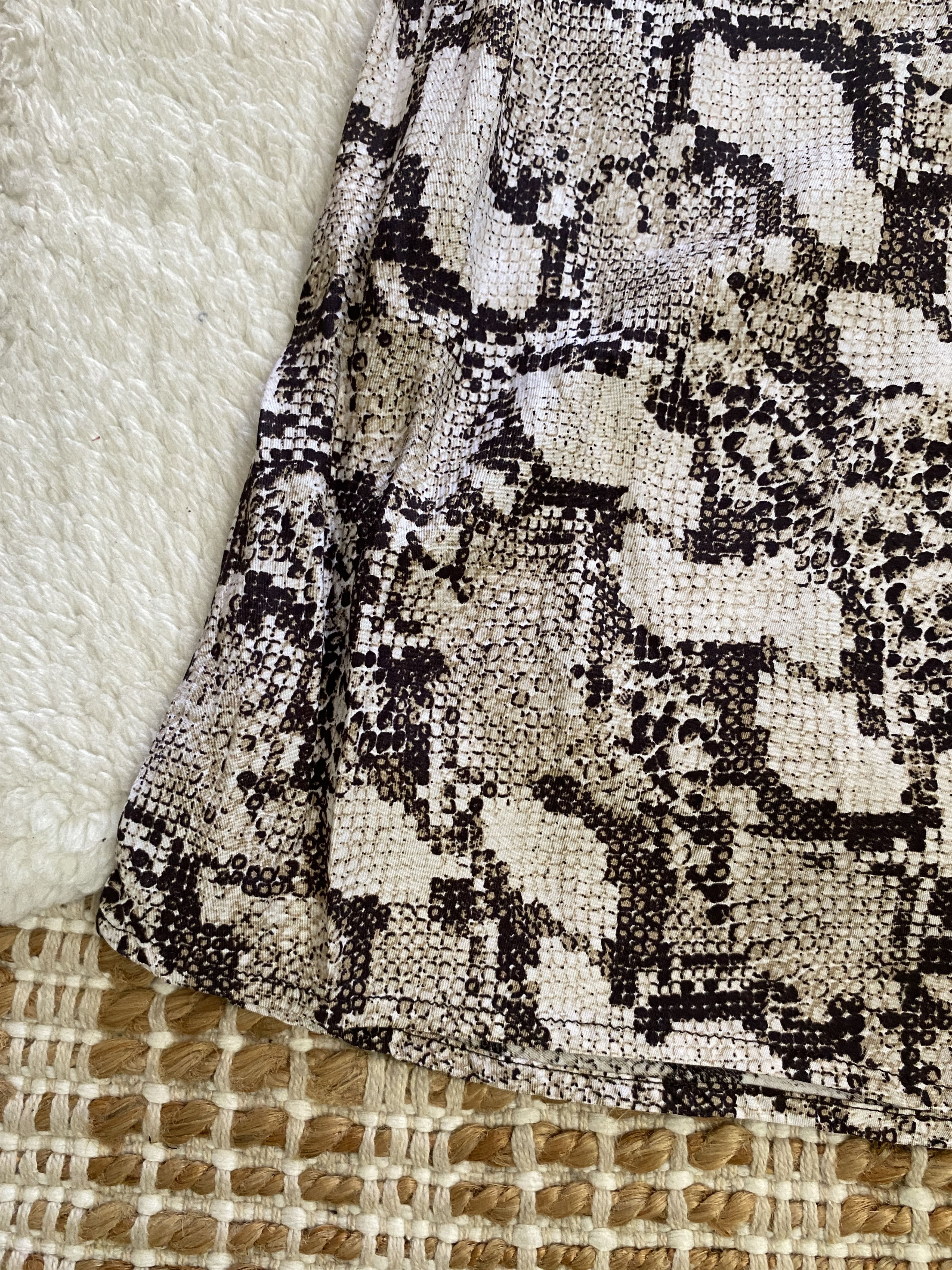 H&M Grunge Beige Snakeskin-Patterned Slip Dress Size XS / US 0-2 / IT 36-38 - 6 Thumbnail