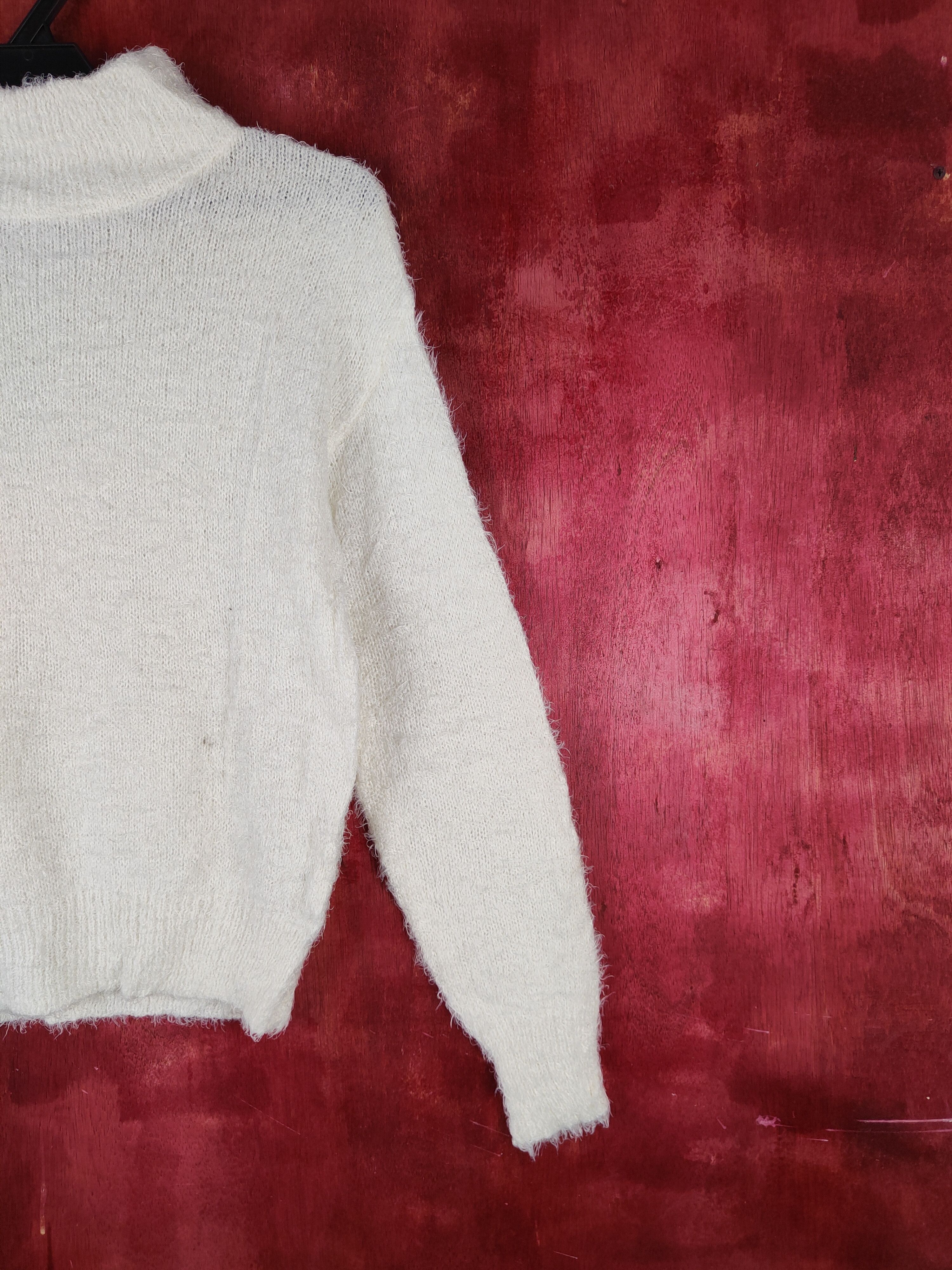 GU × Vintage Avant garde fashion GU Ivory Fur Mohair Knitwear Size S / US 4 / IT 40 - 5 Thumbnail
