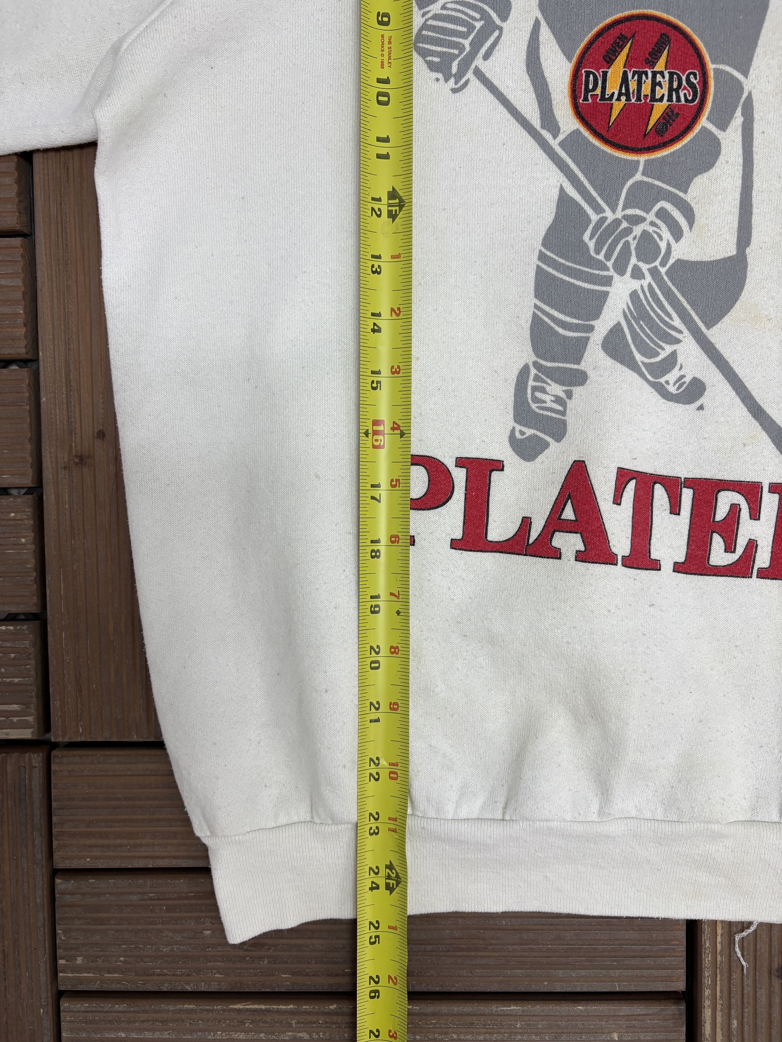 Vintage Owen Sound Platers Vintage White Crewneck Sweater Size US L / EU 52-54 / 3 - 8 Thumbnail