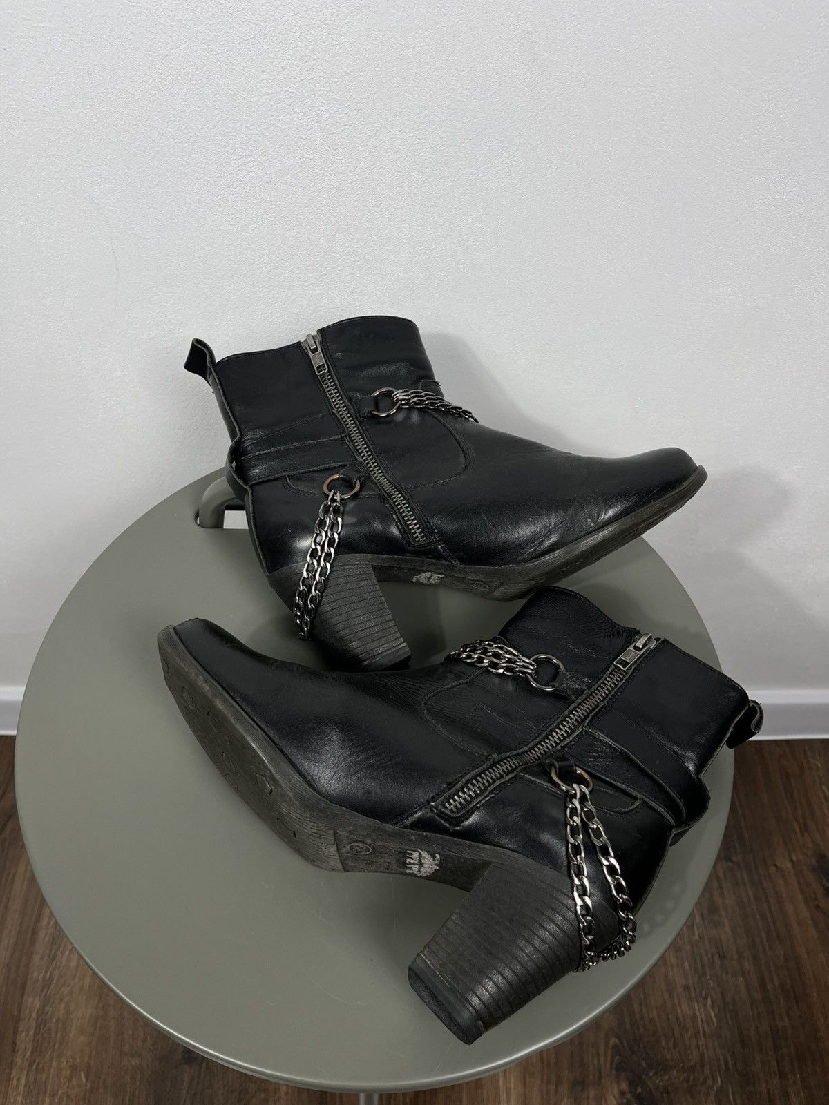 Other Rock Rebel Black Chain Zip Ankle Boots Womens EU 39 Size US 8 / IT 38 - 11 Thumbnail