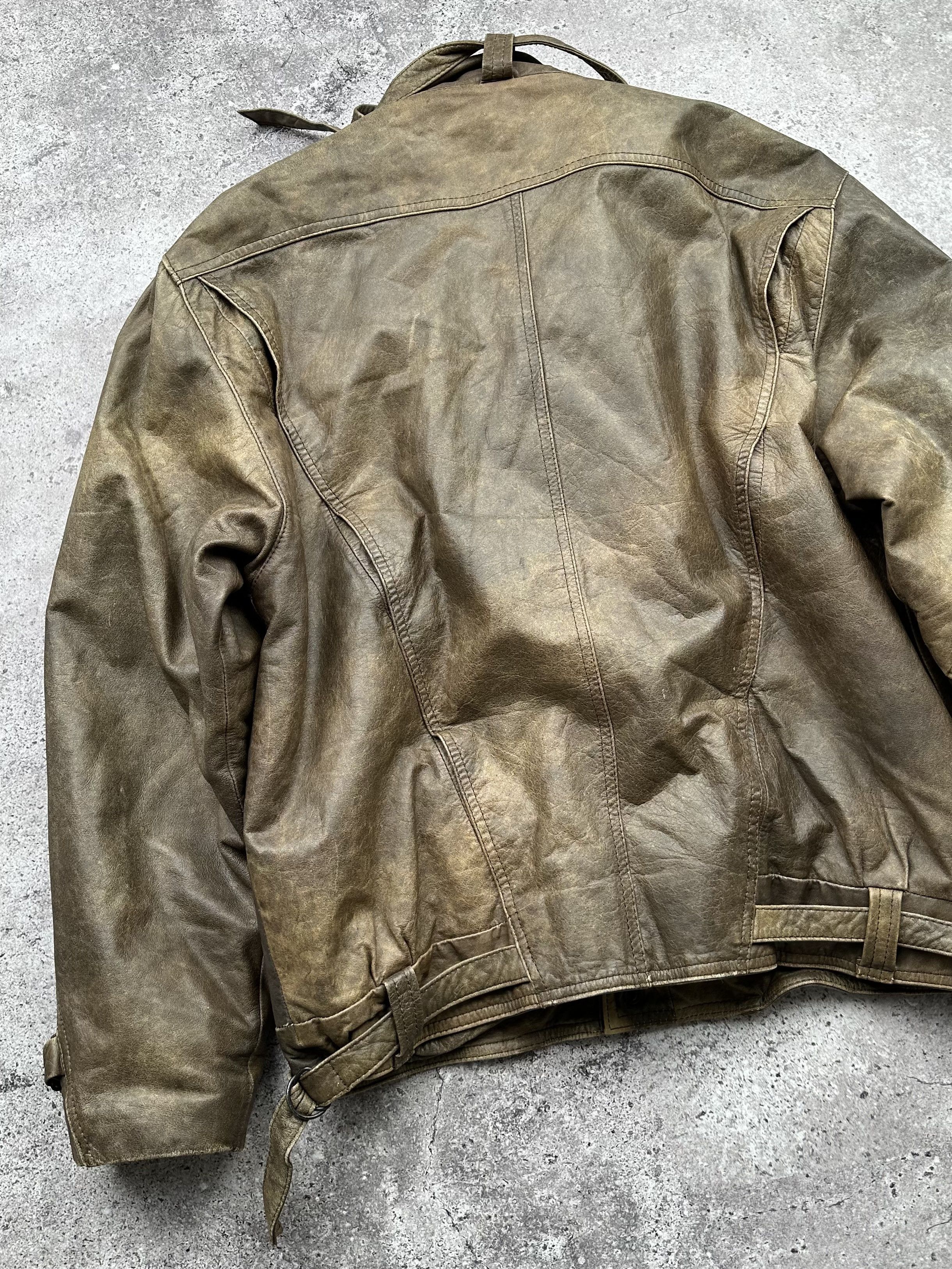 Genuine Leather Vintage Bondage Faded Leather Military Jacket C2(V13) Size US M / EU 48-50 / 2 - 13 Thumbnail