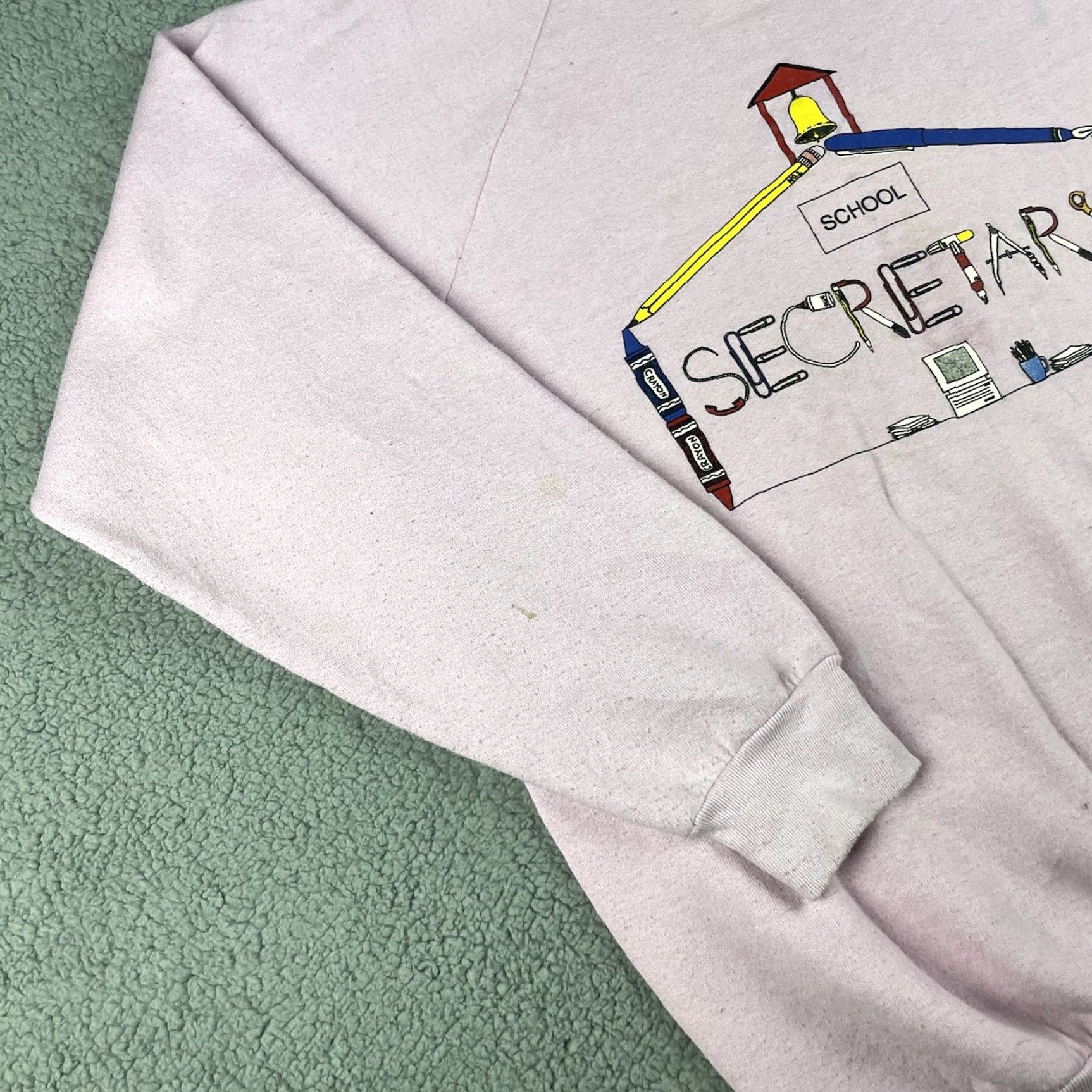Pinko VINTAGE Secretary Sweatshirt Adult XL Pink Crew 90s 1991 Nike? Size US XL / EU 56 / 4 - 3 Thumbnail