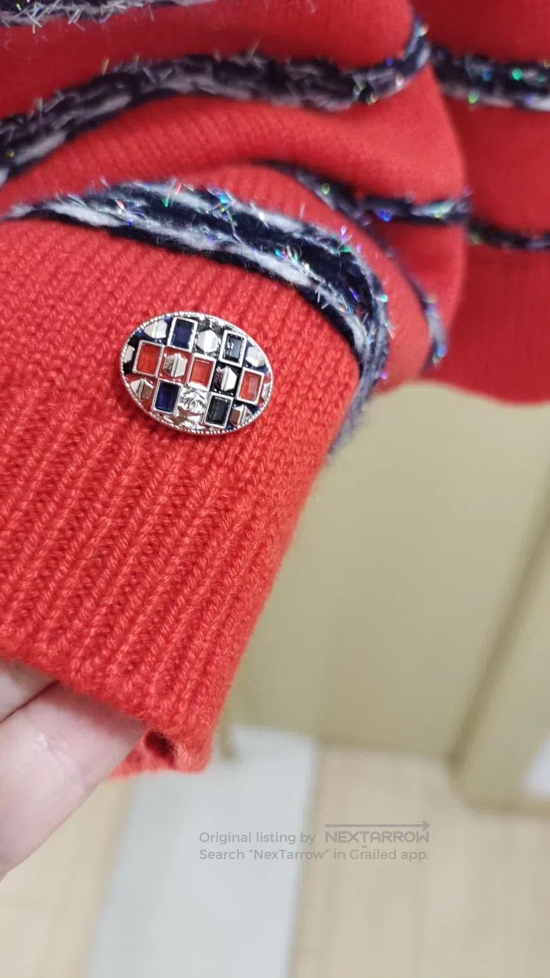 Chanel Chanel Red striped cashmere knit sweater Size XS / US 0-2 / IT 36-38 - 3 Thumbnail