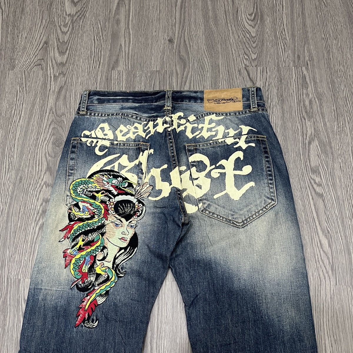 Ed Hardy 2000s Embroidery Jeans Ed Hardy Back Print 🟥 Size US 30 / EU 46 - 2 Thumbnail