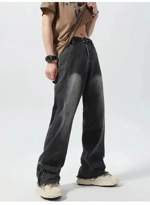Jean Straight Casual Split Zipper Leg Jeans Size US 32 / EU 48 - 5 Thumbnail