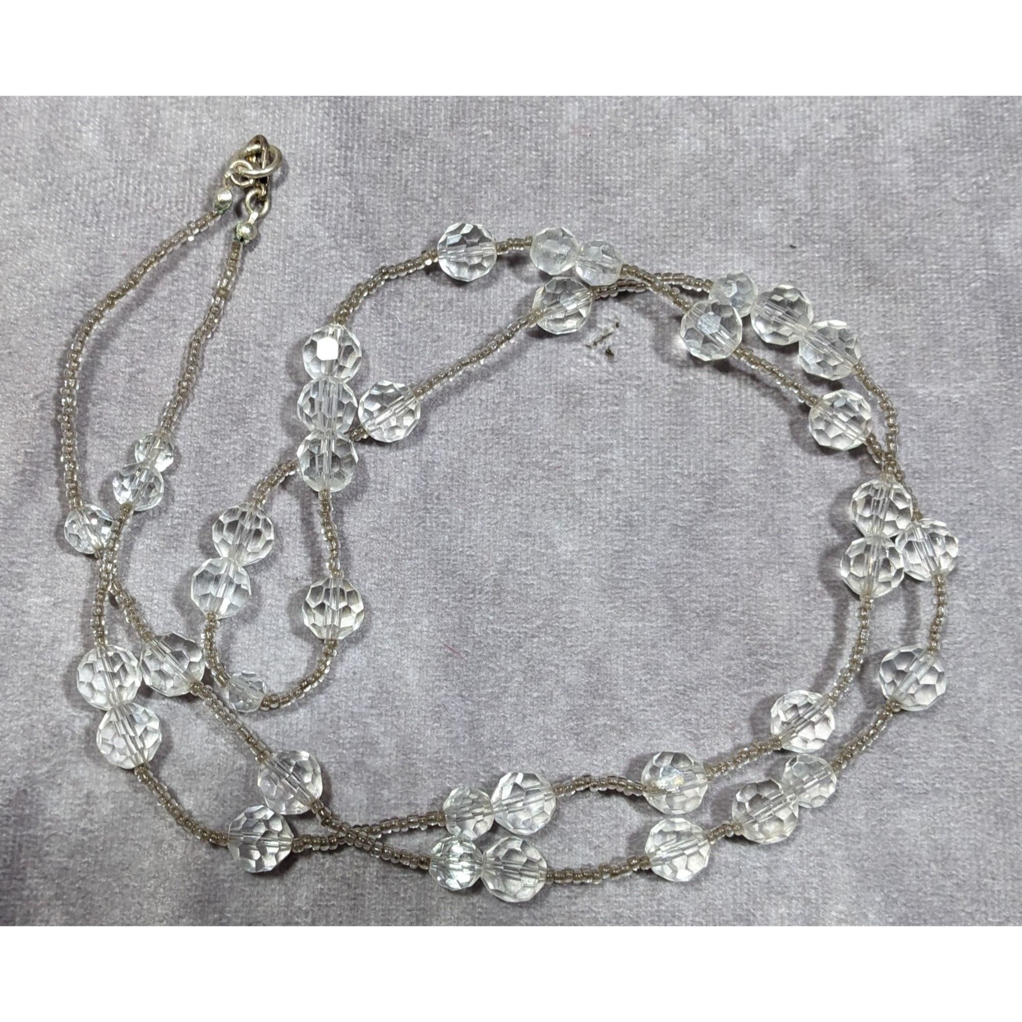 Other Elegant Clear Glass Beaded Station Necklace Size ONE SIZE - 8 Thumbnail