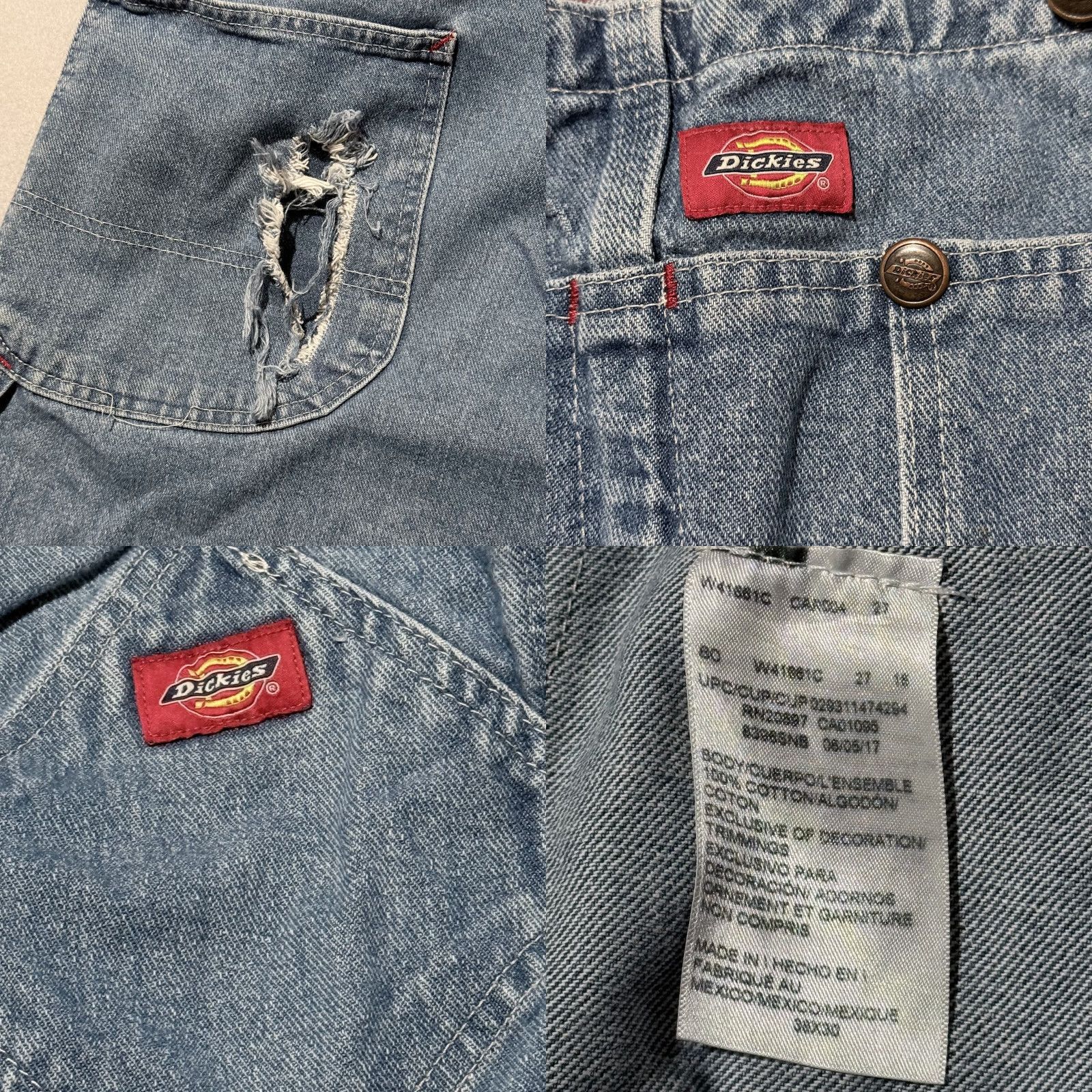 Dickies VINTAGE Dickies Bib Overall Blue Denim Adult 38x30 Workwear Carpenter 90s Dickies Overall Denim Blue Adult 38x30 Womens Size 26" / US 2 / IT 38 - 8 Thumbnail