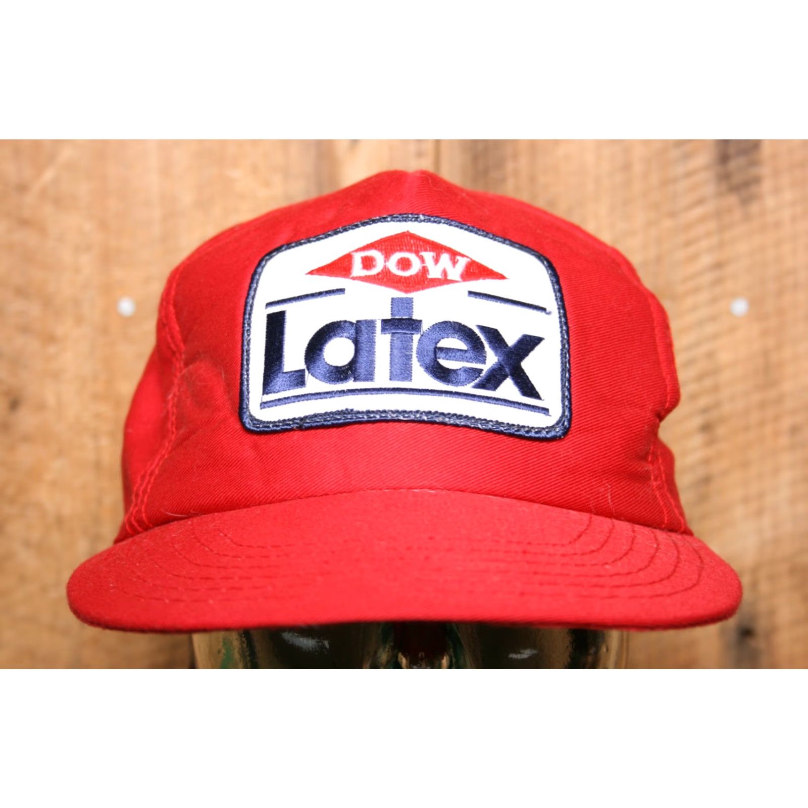 Vintage VINTAGE DOW LATEX Patch Red OSFA Snapback Foam Front 6-Panel Hat Made in USA Mens Hat Red OSFA Paperfront 90s Fans Size ONE SIZE - 2 Thumbnail