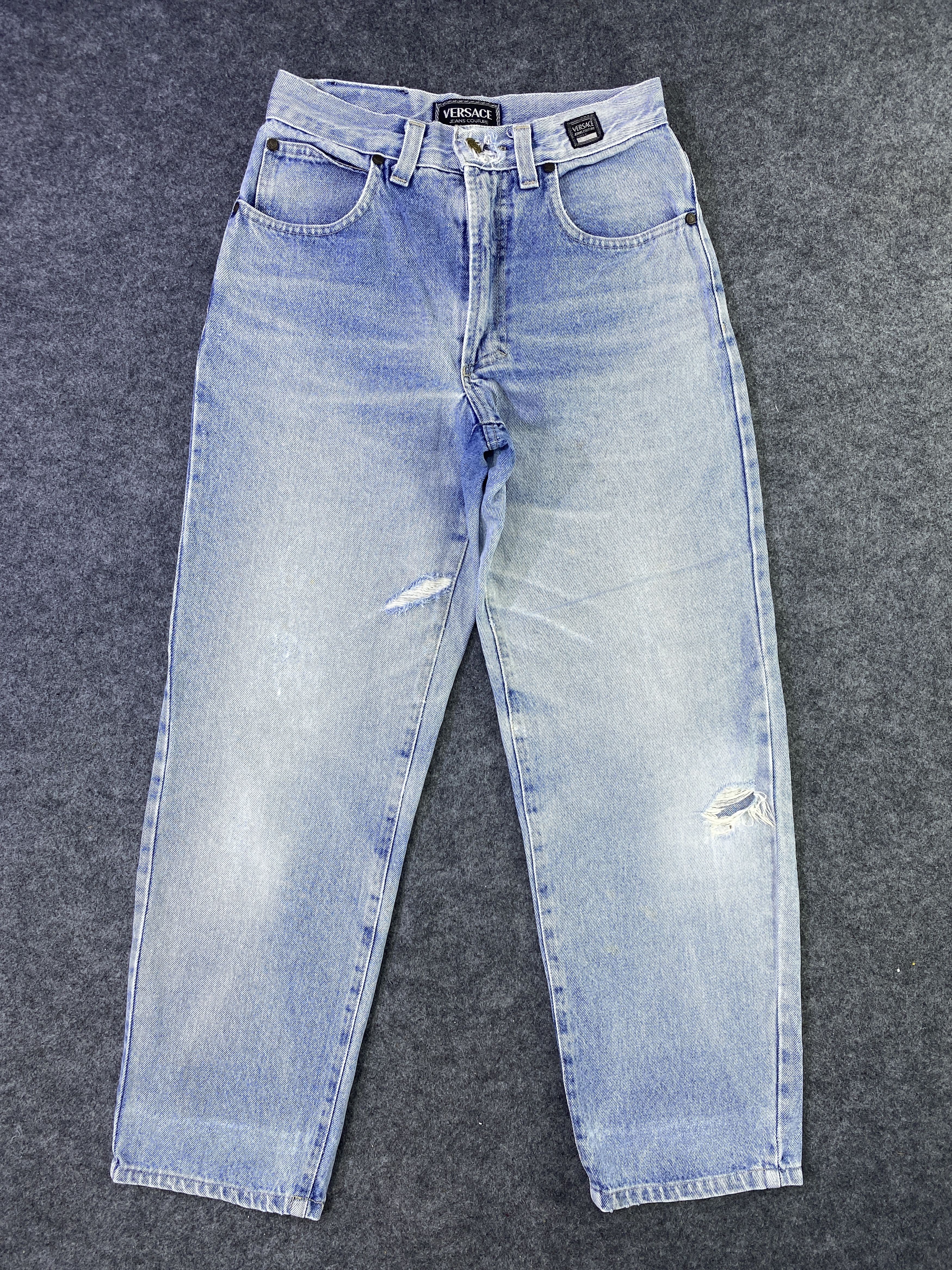 Versace Versace Distressed Blue Wash Jeans - J957 Size US 27 - 2 Thumbnail