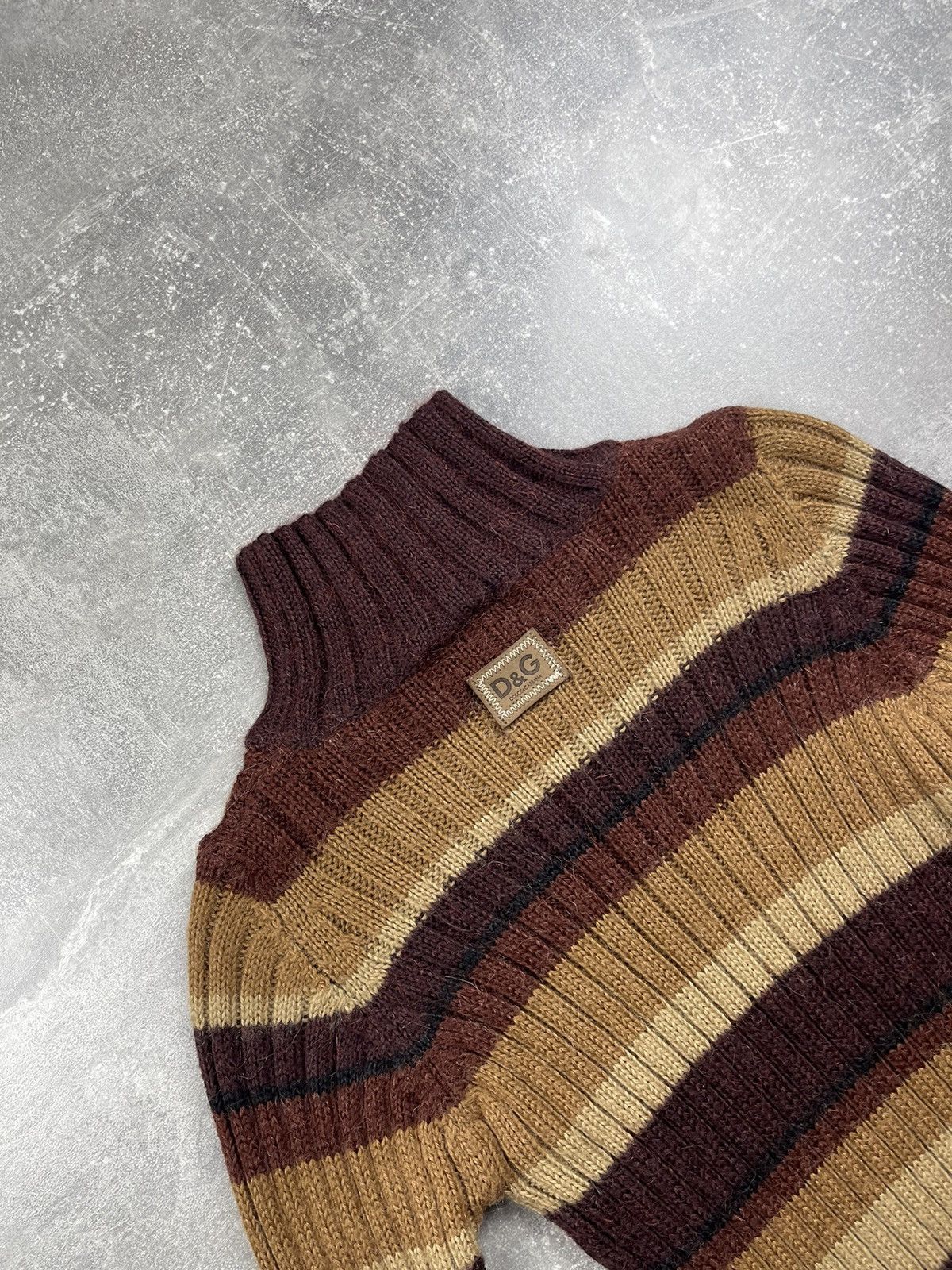 Dolce & Gabbana Dolce&Gabbana Vintage Striped Ribbed Wool Turtleneck Sweater Size XS / US 0-2 / IT 36-38 - 8 Thumbnail