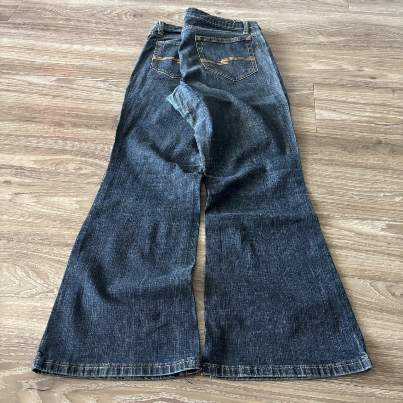 Japanese Brand Crazy Vintage Y2K/2000s Grunge Dark Wash Flared Denim Jeans! 36x28 Size US 36 / EU 52 - 4 Thumbnail